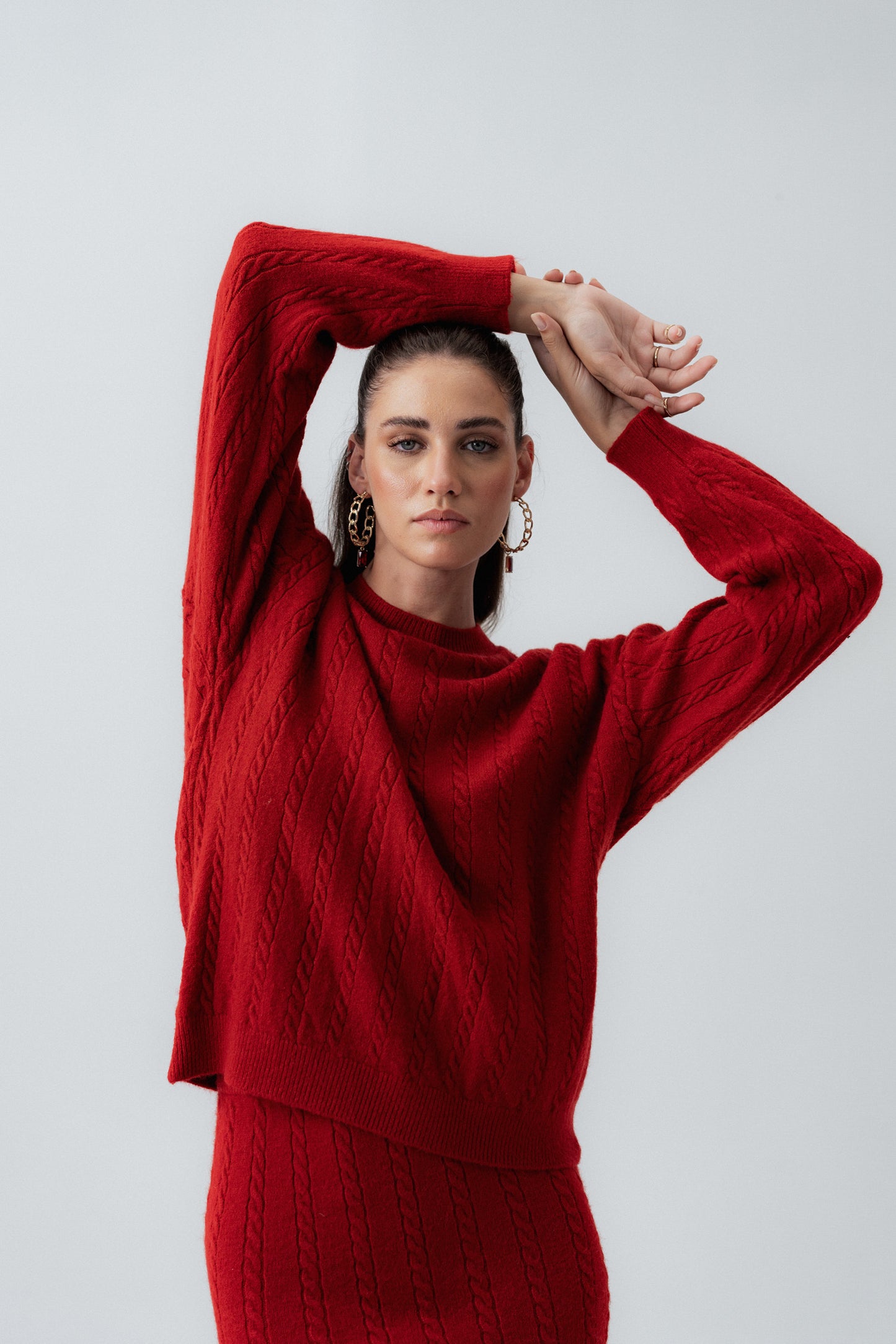 Red Knitted Pullover Sweater - Hustle N Holla