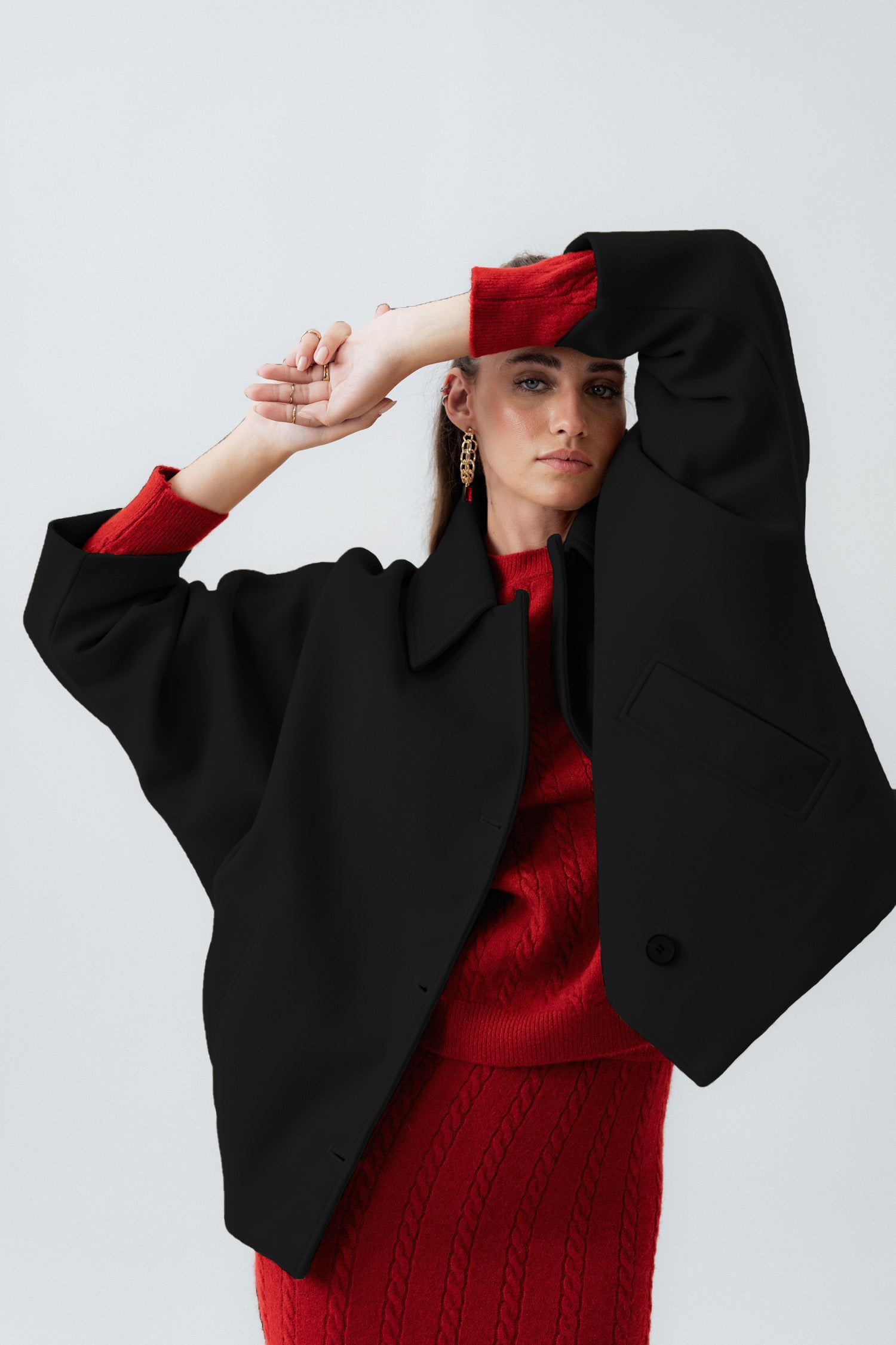 Black Oversized Wool Coat - Hustle N Holla