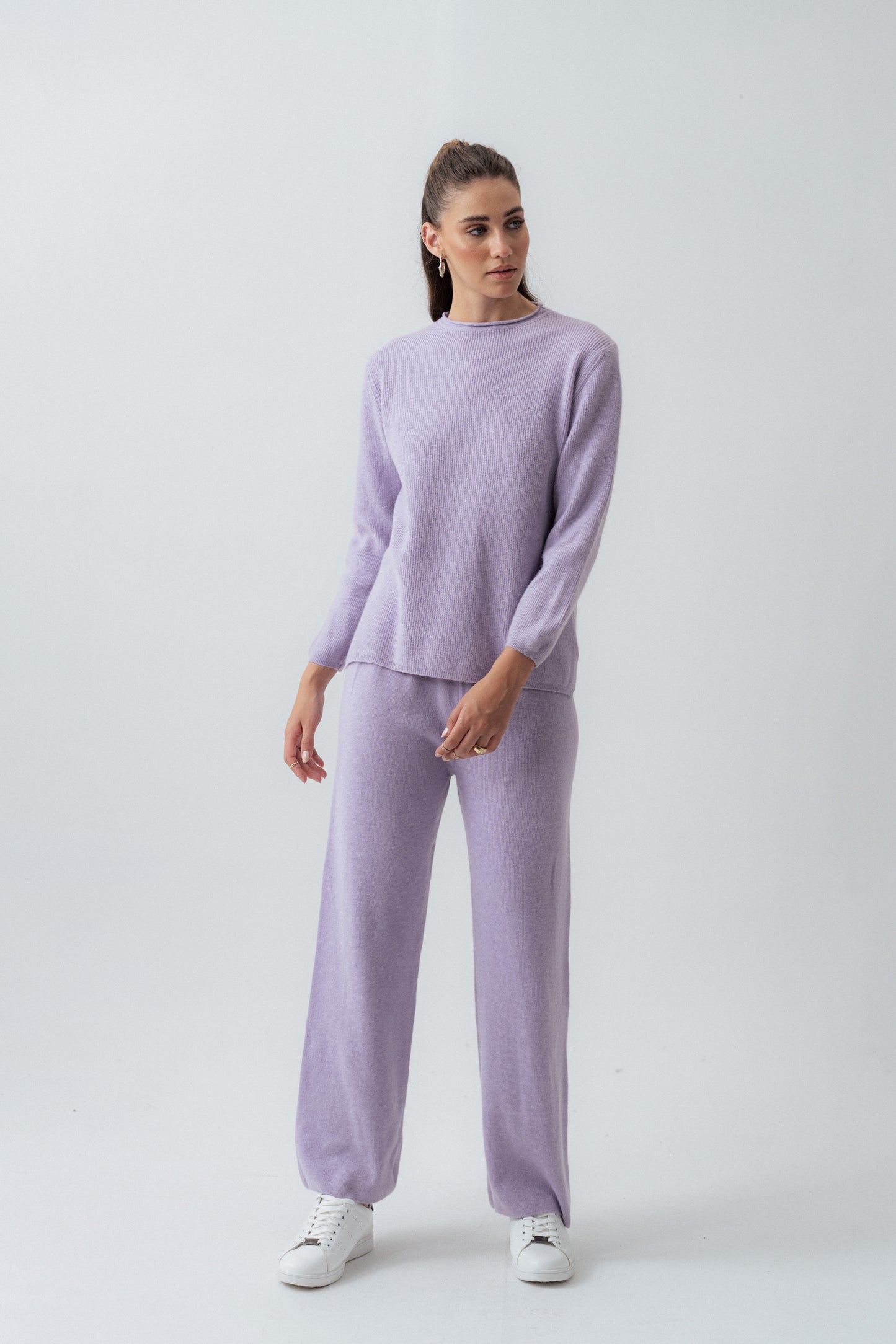 Relaxed Fit Lilac Wool Sweater - Hustle N Holla