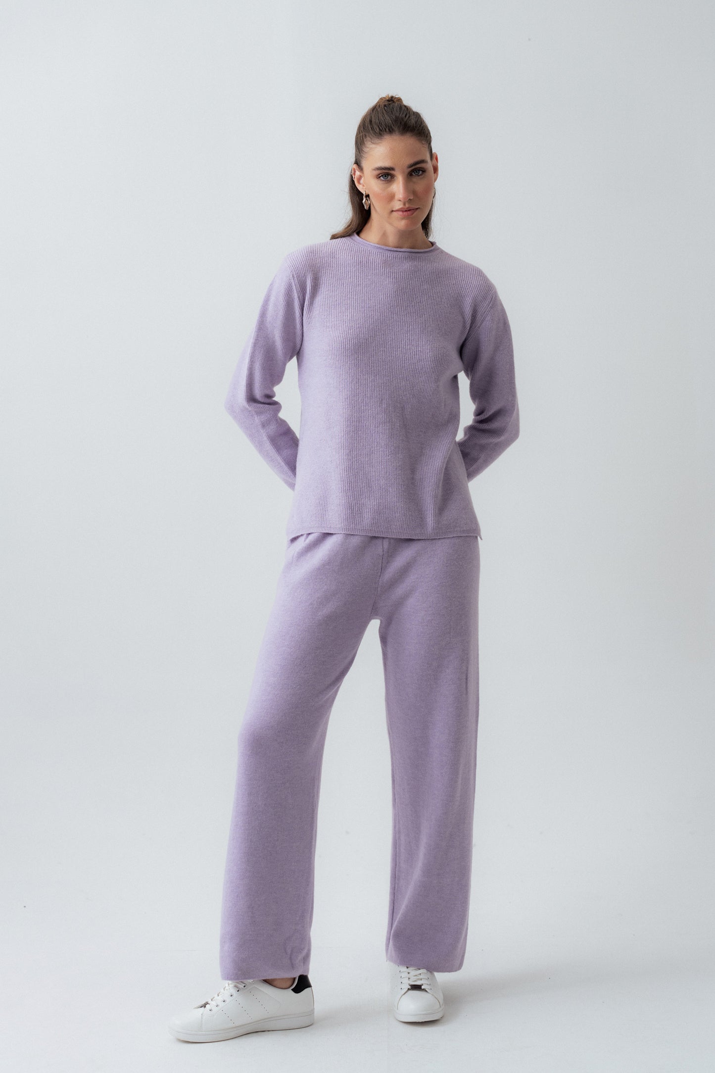 Relaxed Fit Lilac Wool Sweater - Hustle N Holla