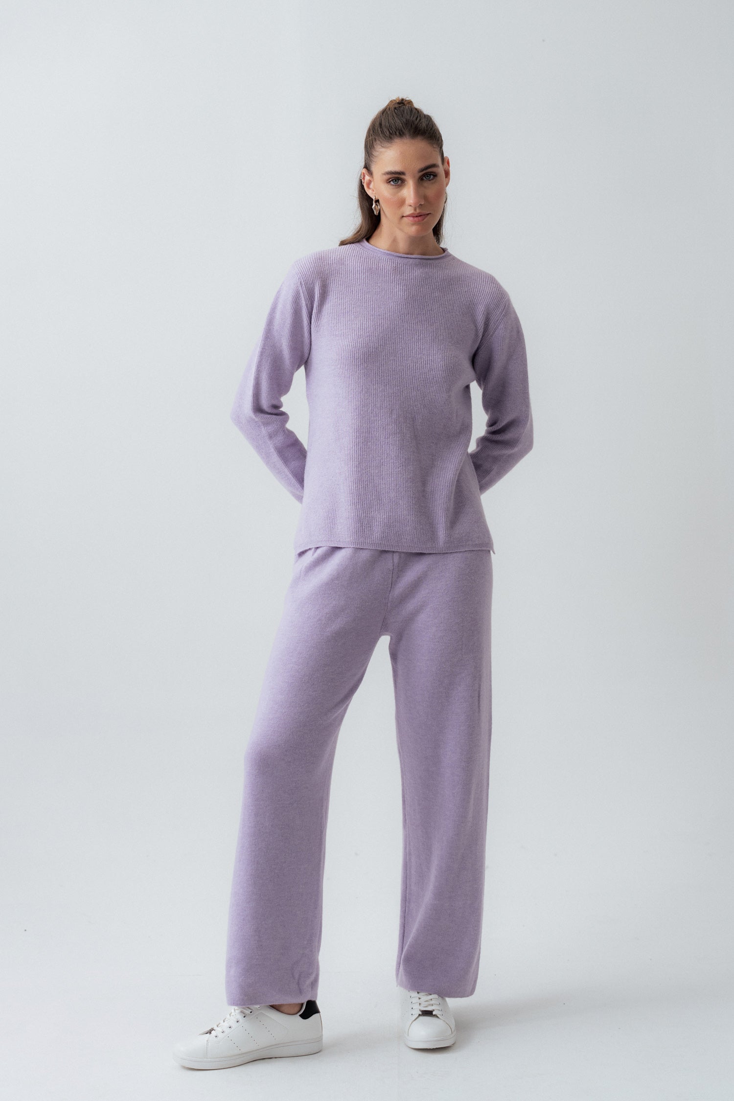 Relaxed Fit Lilac Wool Sweater - Hustle N Holla