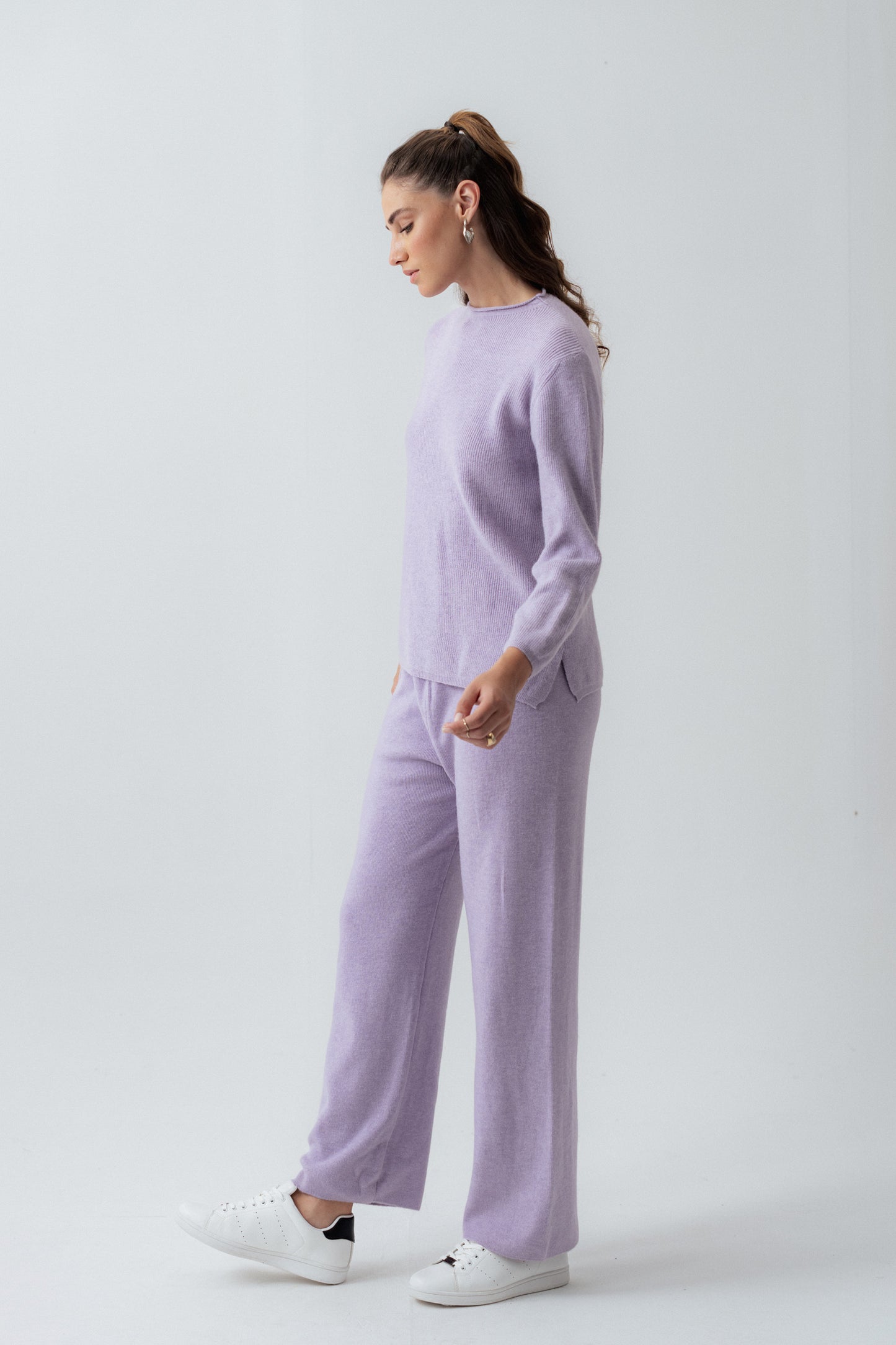 Relaxed Fit Lilac Wool Sweater - Hustle N Holla