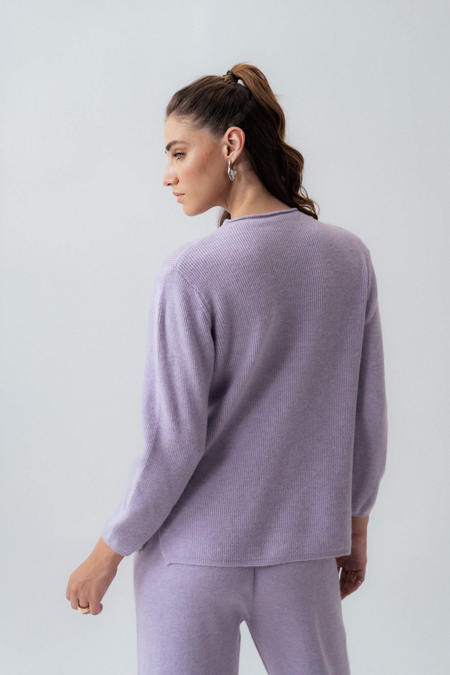 Relaxed Fit Lilac Wool Sweater - Hustle N Holla