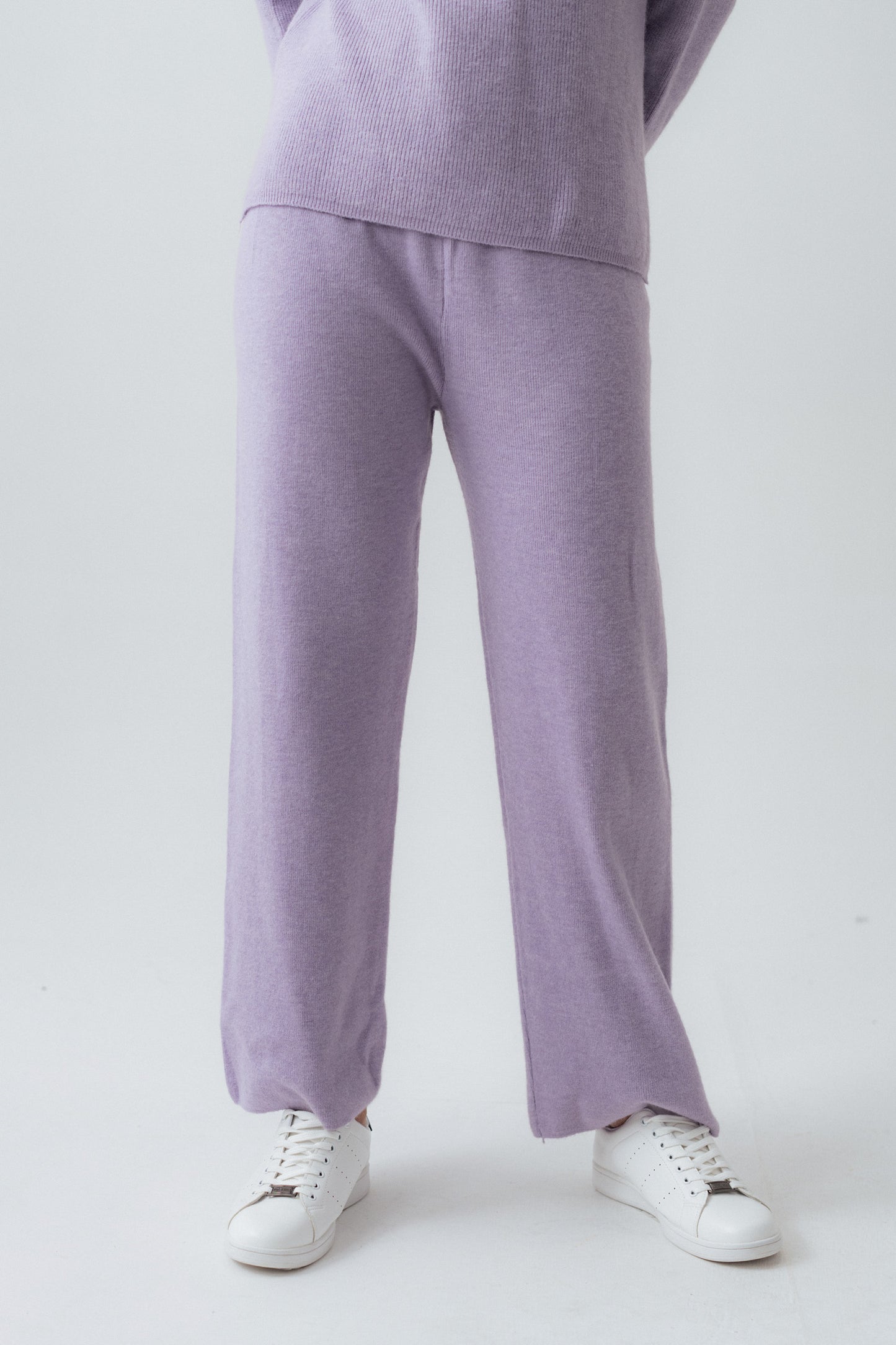 Relaxed Fit Lilac Wool Women Trousers - Hustle N Holla