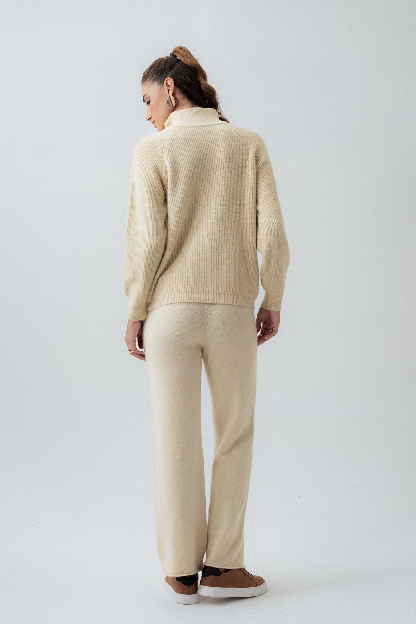 Beige Straight Fit Trousers - Hustle N Holla