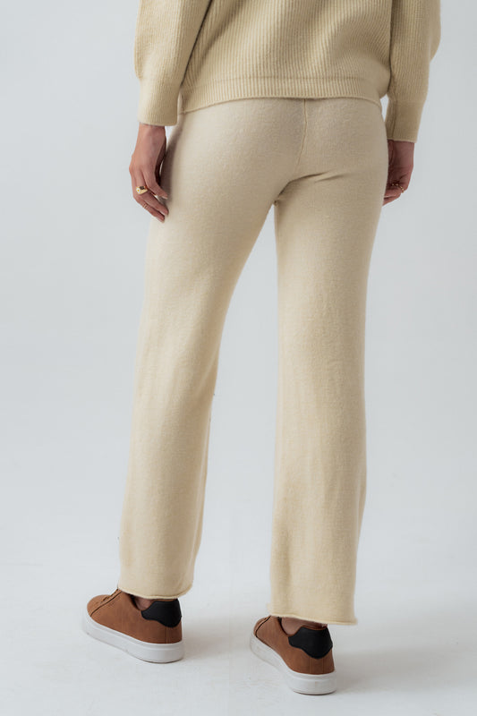 Beige Straight Fit Trousers - Hustle N Holla