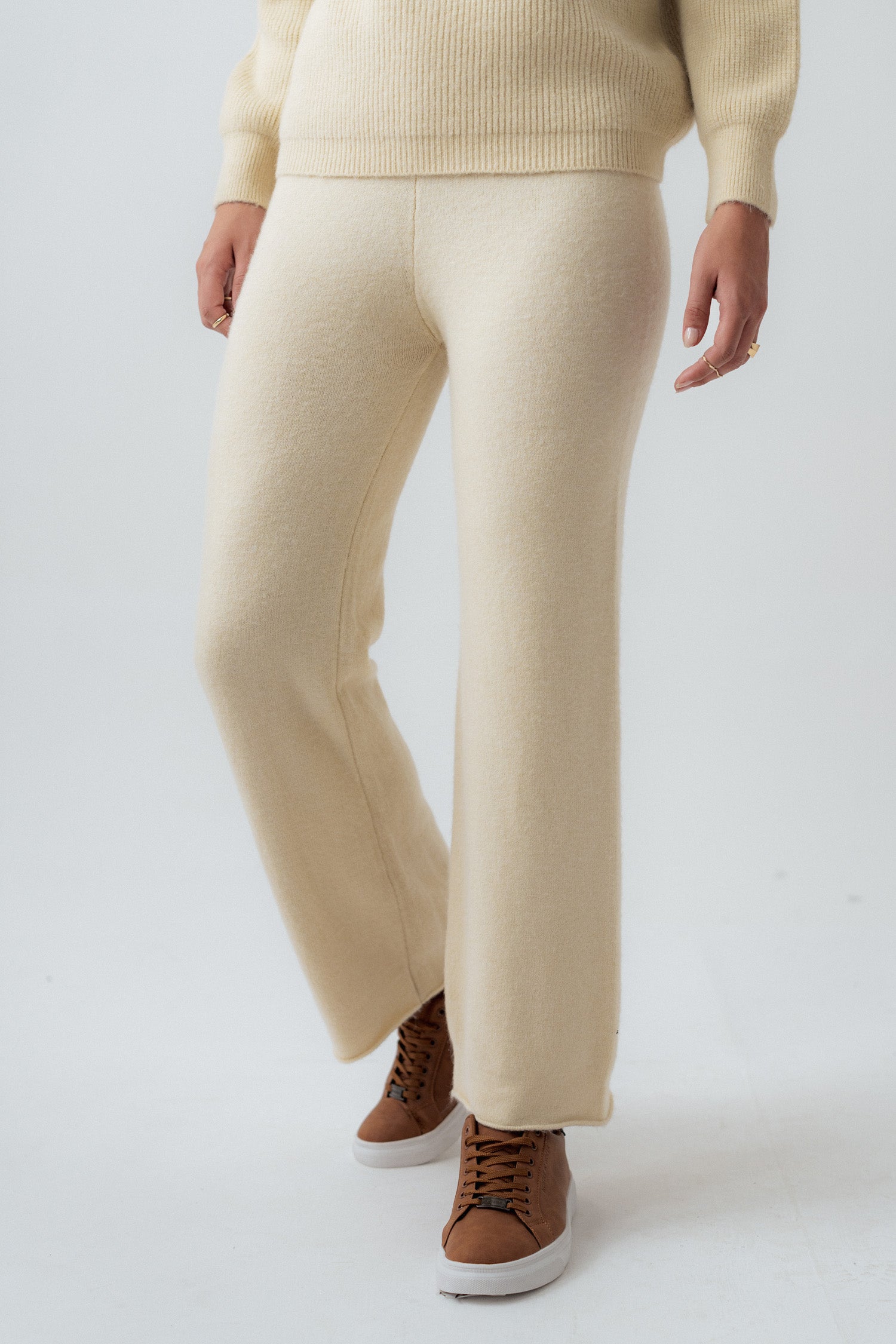 Beige Straight Fit Trousers - Hustle N Holla