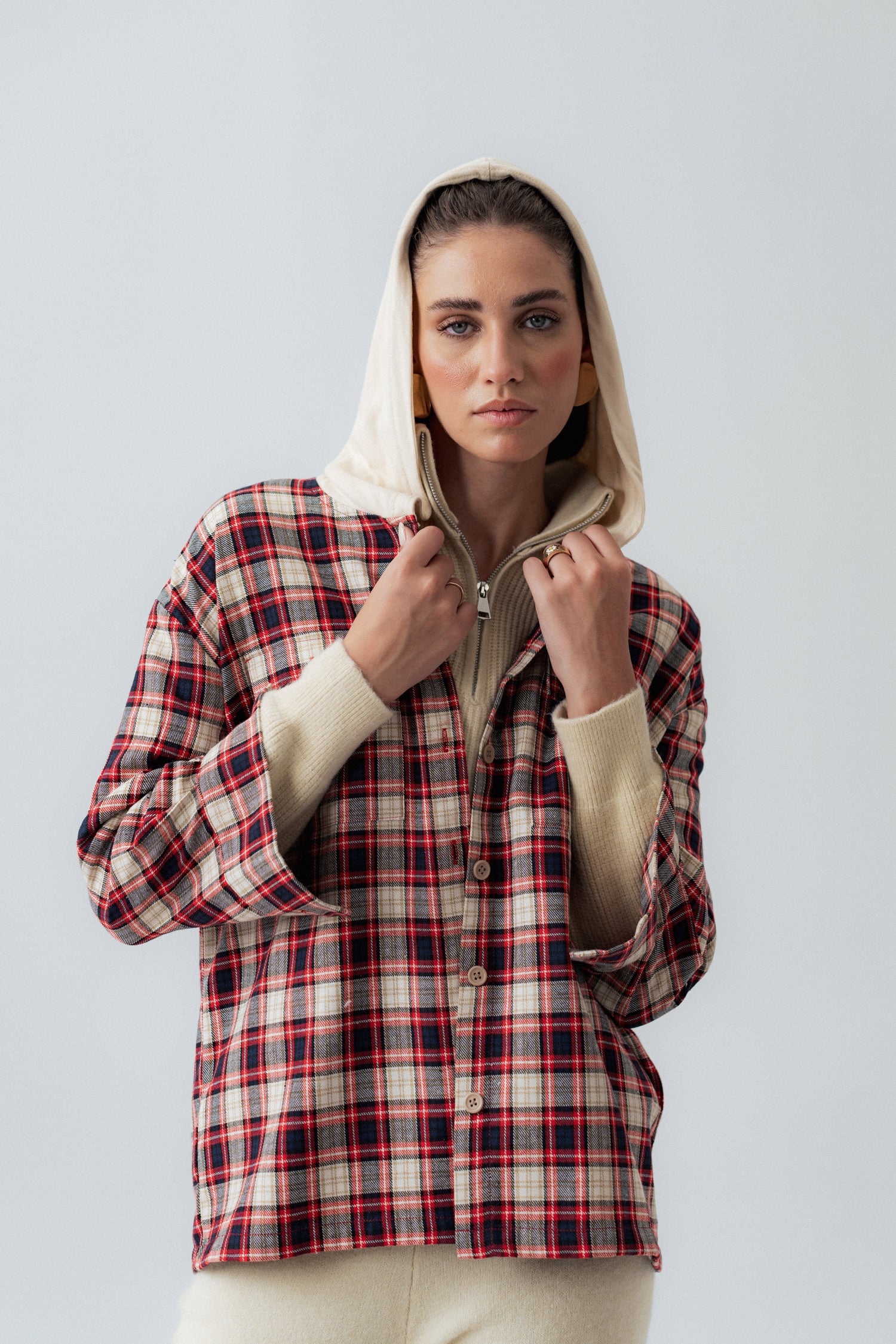 Multi-Colored Oversized Fit Flannel Shirt