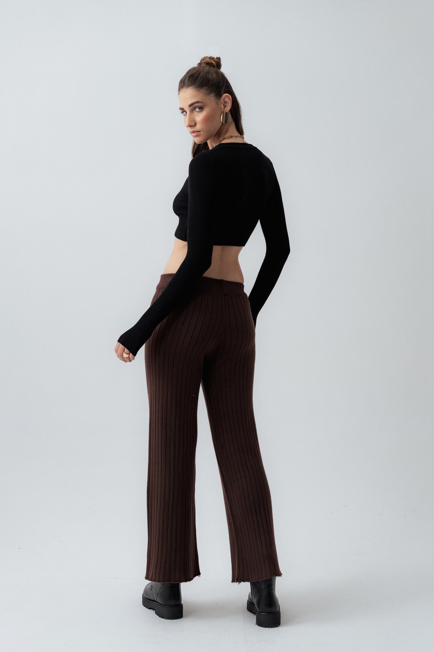 Brown Straight Fit Trousers - Hustle N Holla