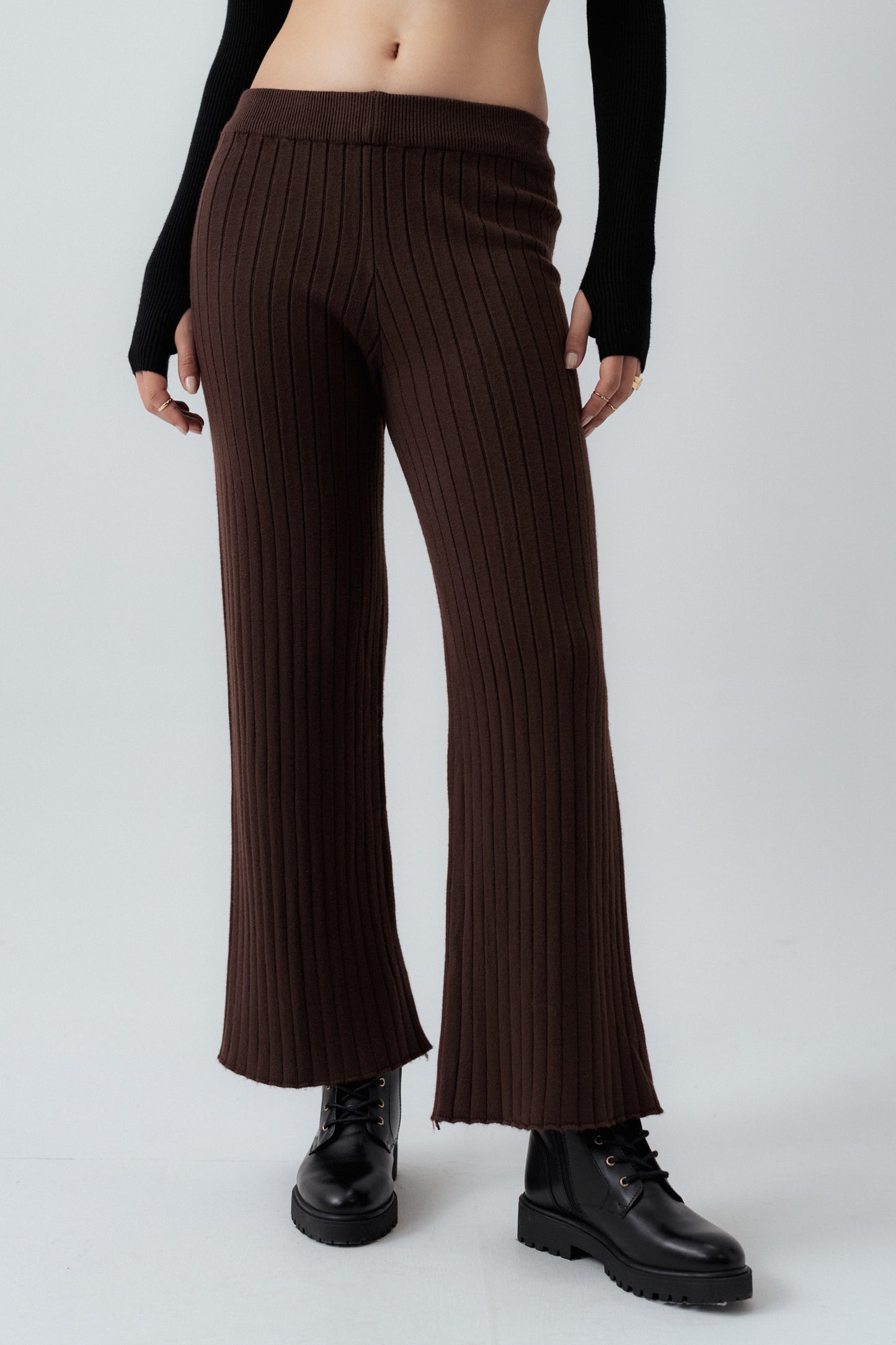 Brown Straight Fit Trousers - Hustle N Holla