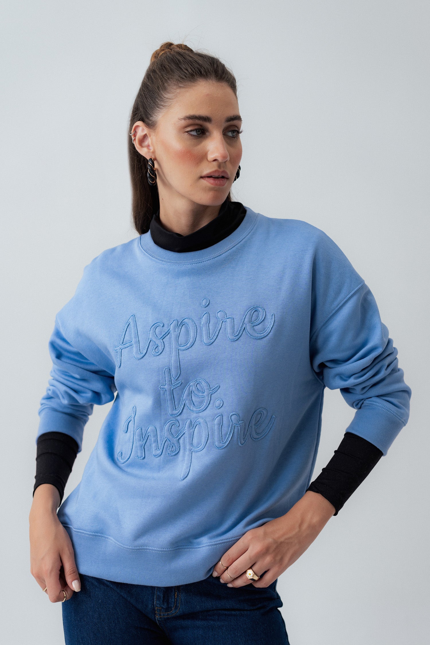 Blue Oversized Sweatshirt