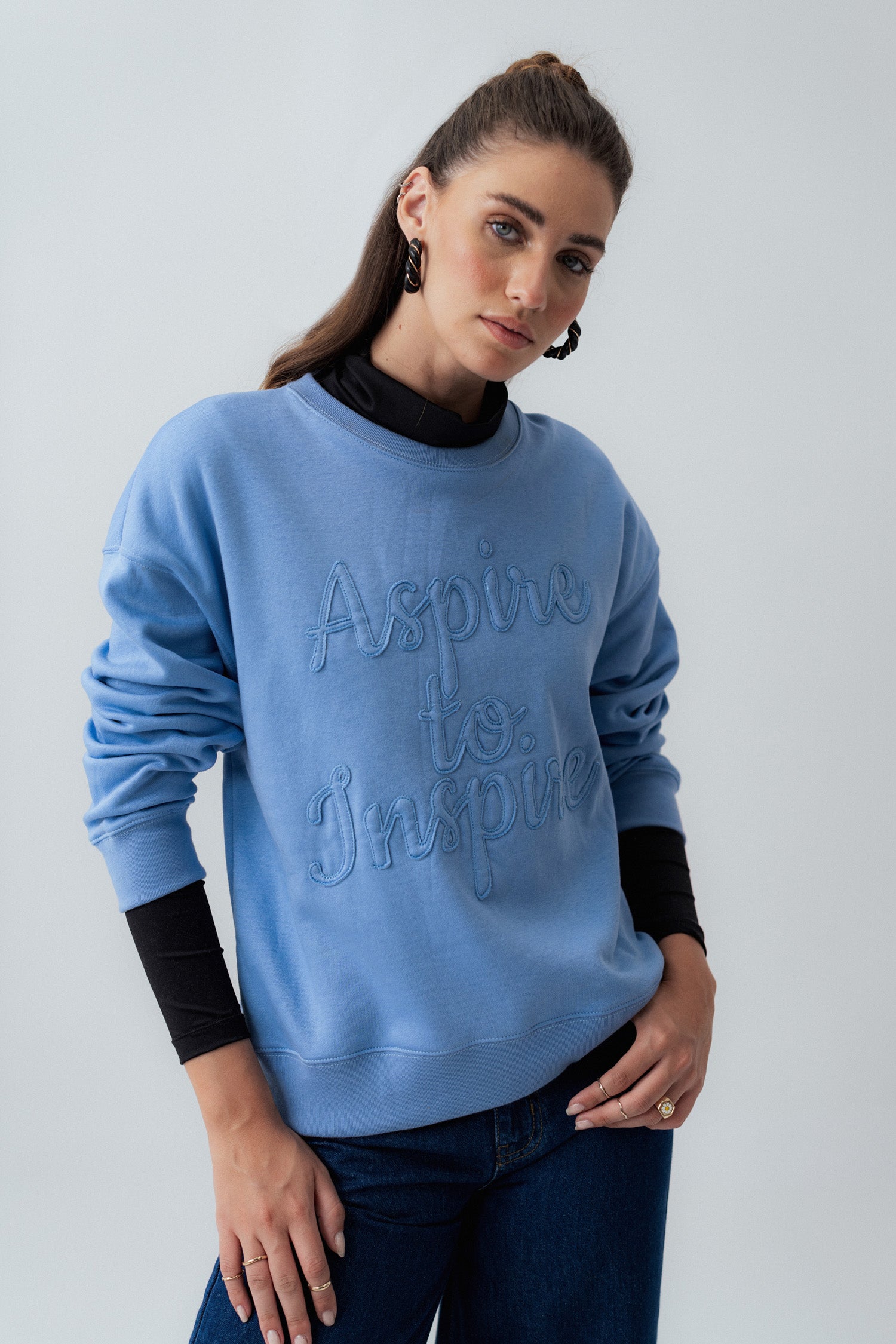 Blue Oversized Sweatshirt - Hustle N Holla