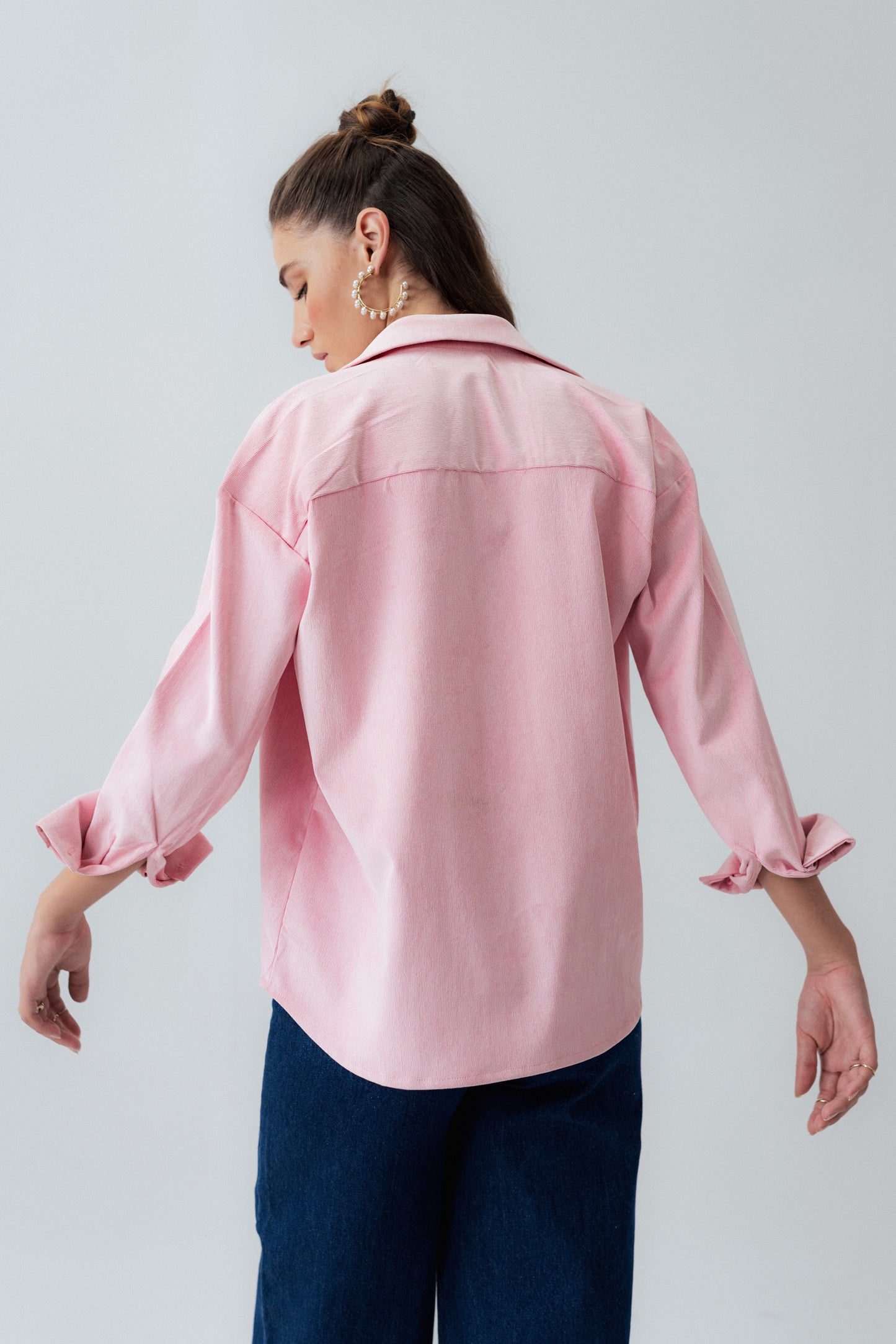 Pink Oversized Corduroy Shirt - Hustle N Holla