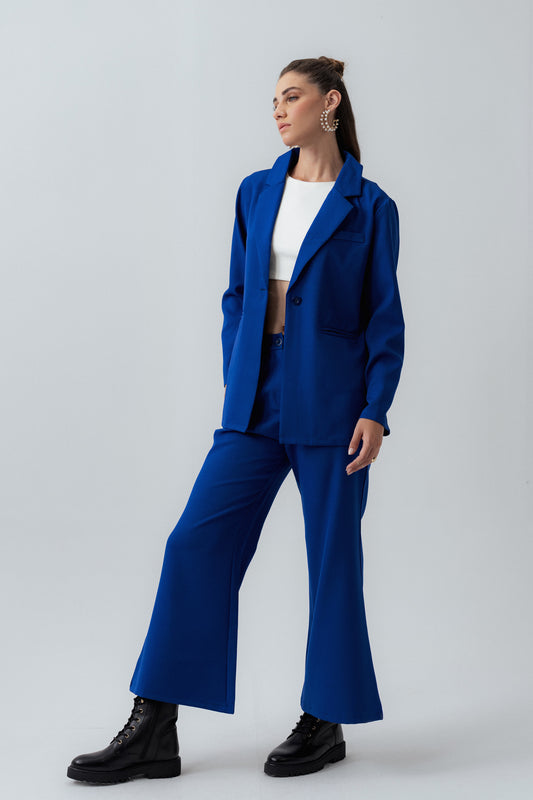 ELECTRIC BLUE RELAXED FIT TAILORED BLAZER - Hustle N Holla