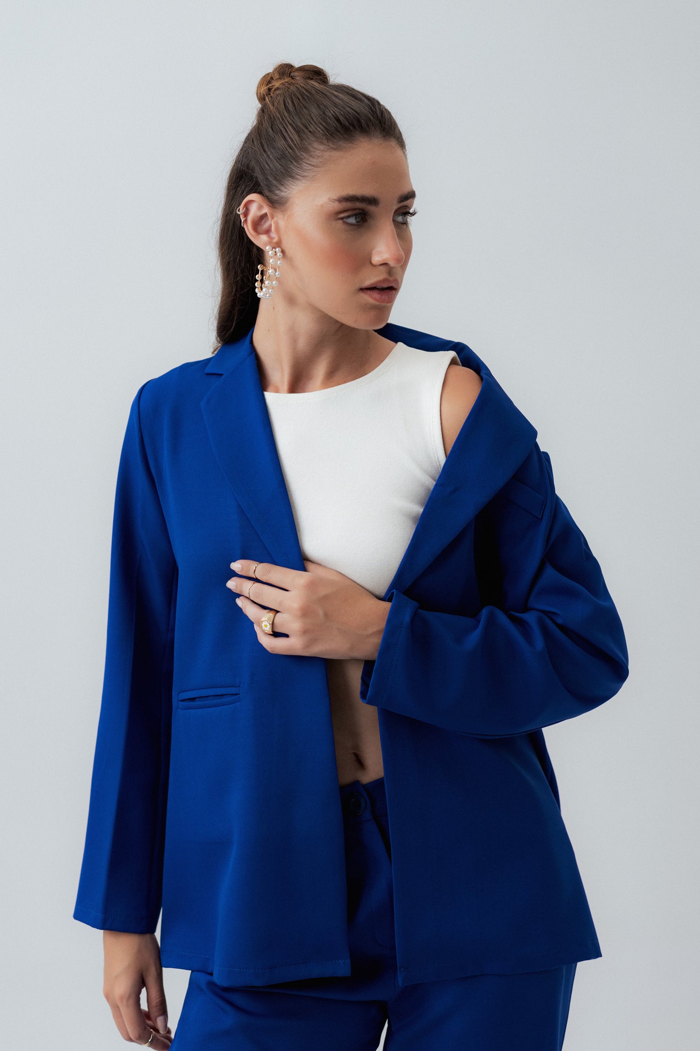 ELECTRIC BLUE RELAXED FIT TAILORED BLAZER - Hustle N Holla