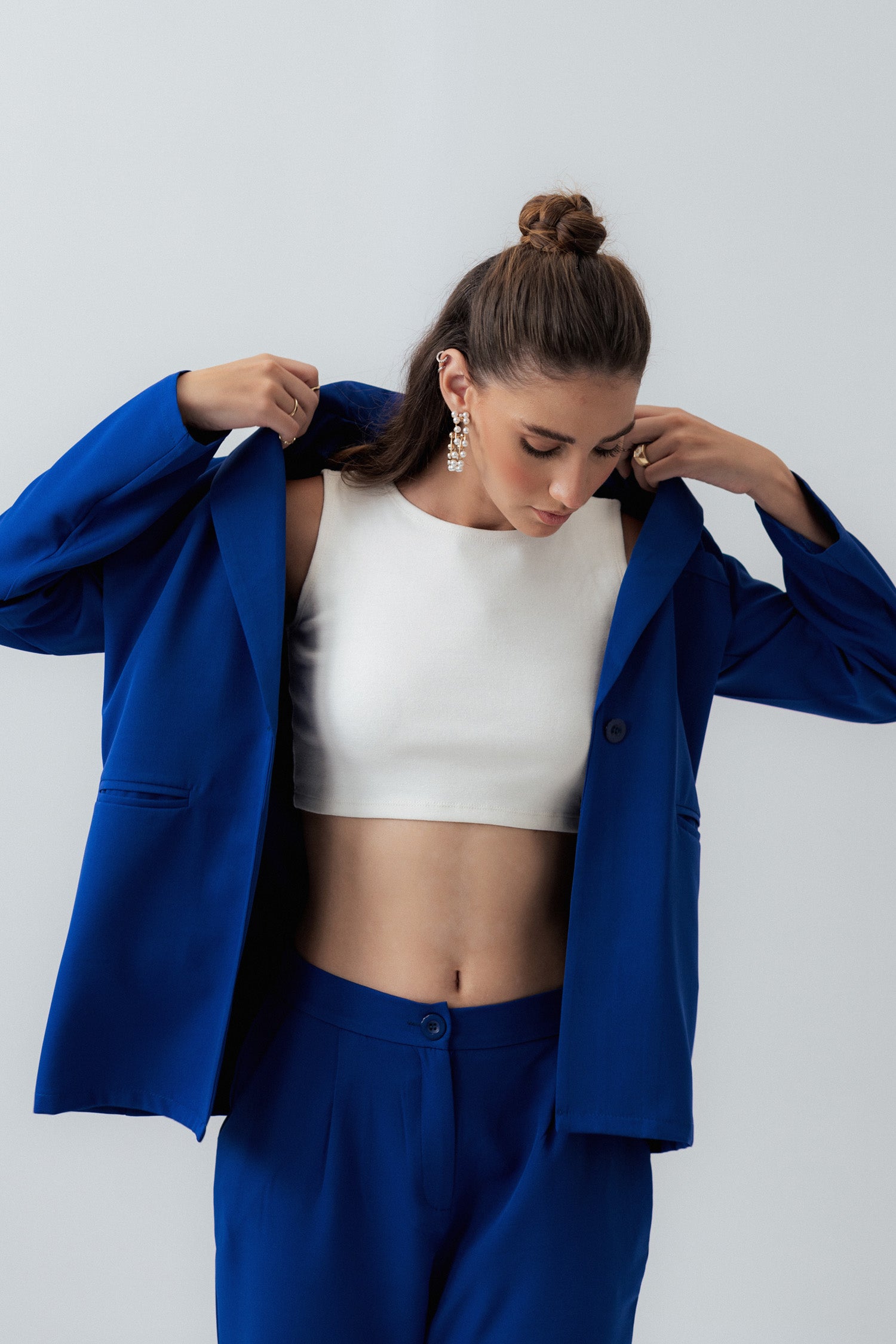 ELECTRIC BLUE RELAXED FIT TAILORED BLAZER - Hustle N Holla