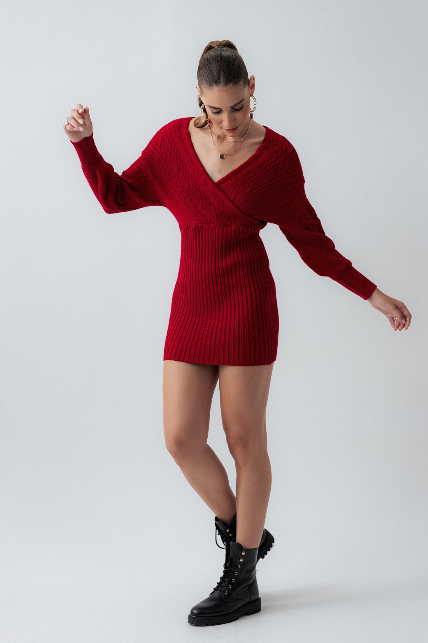 Red Knitted Mini Dress - Hustle N Holla