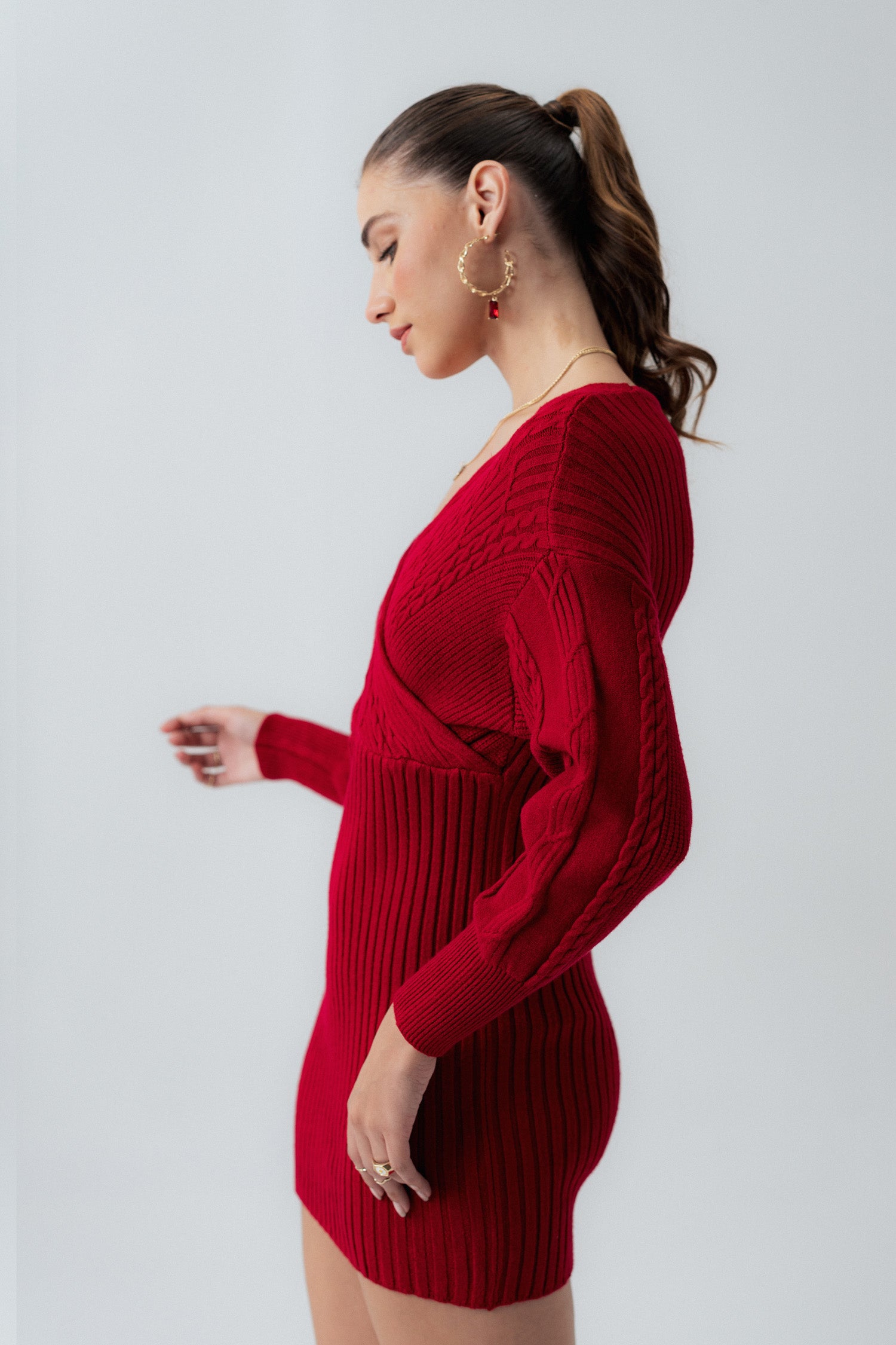 Red Knitted Mini Dress - Hustle N Holla