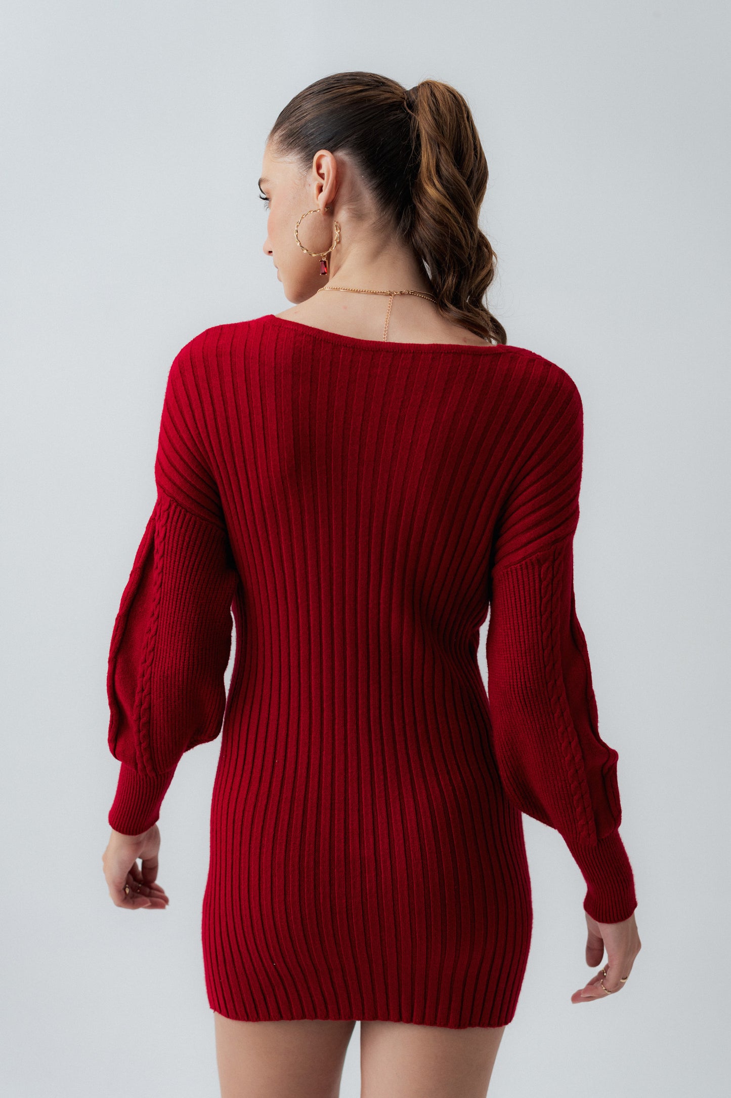 Red Knitted Mini Dress - Hustle N Holla