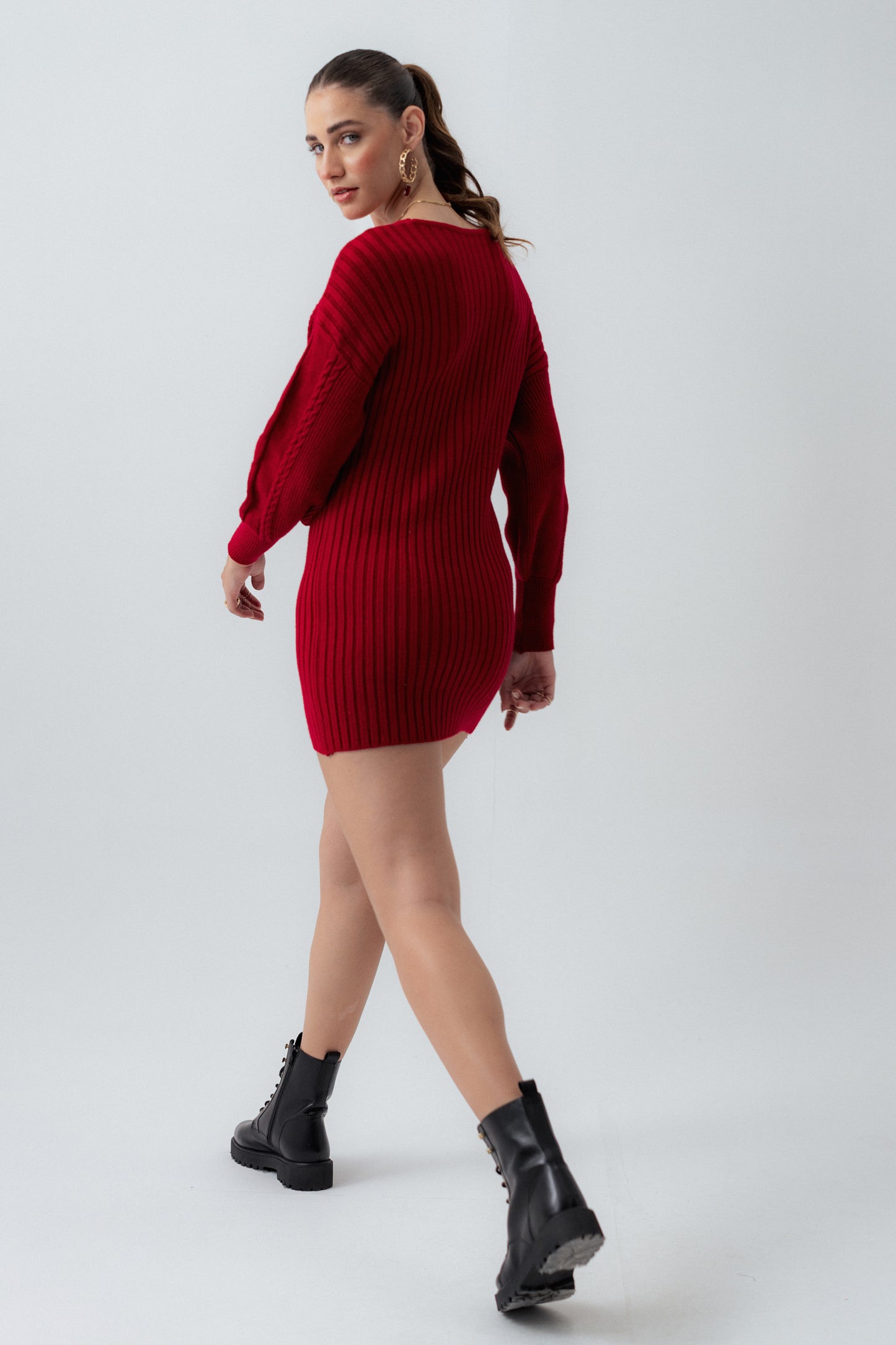 Red Knitted Mini Dress - Hustle N Holla