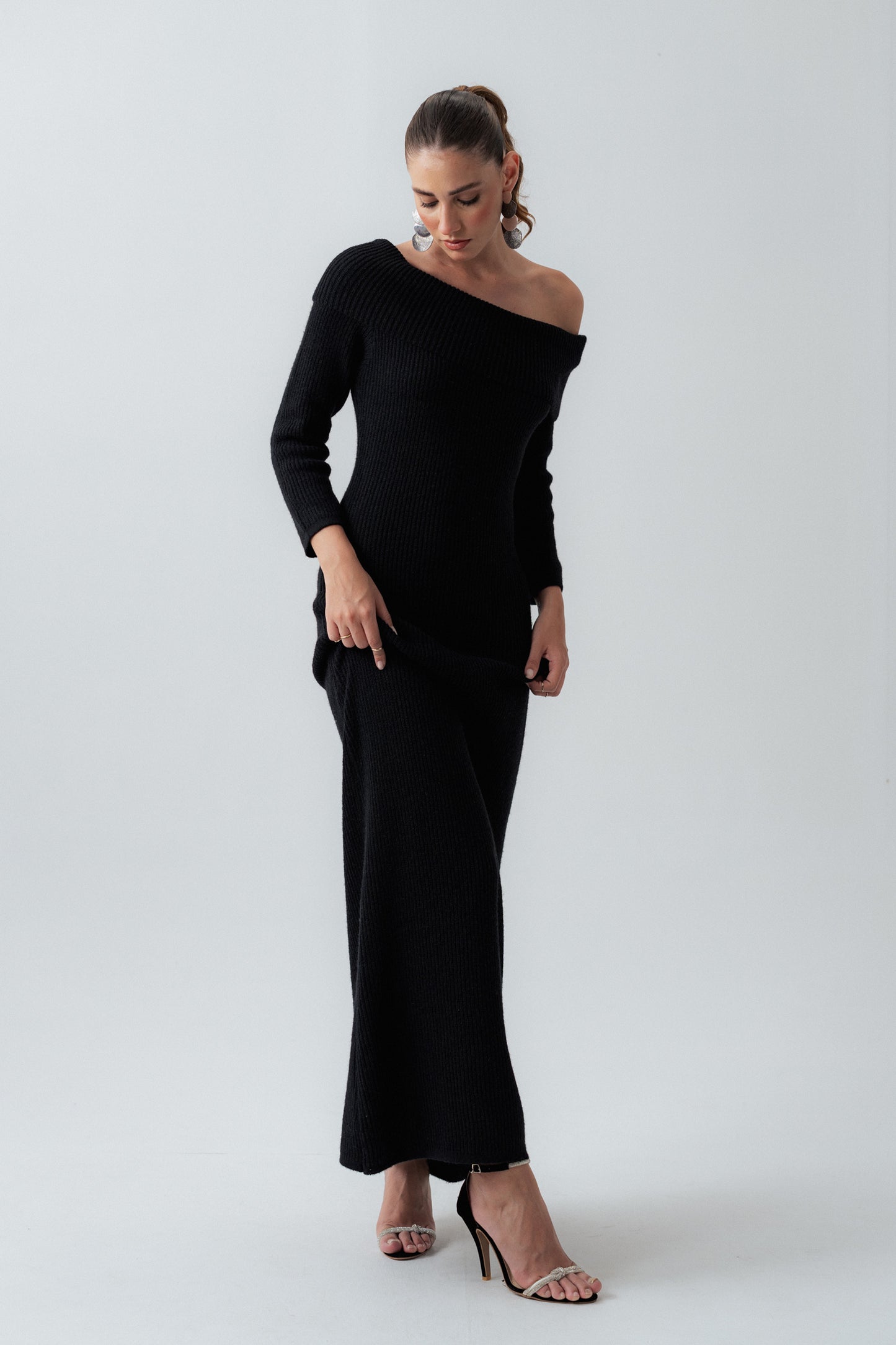 Black Knitted Maxi Dress - Hustle N Holla