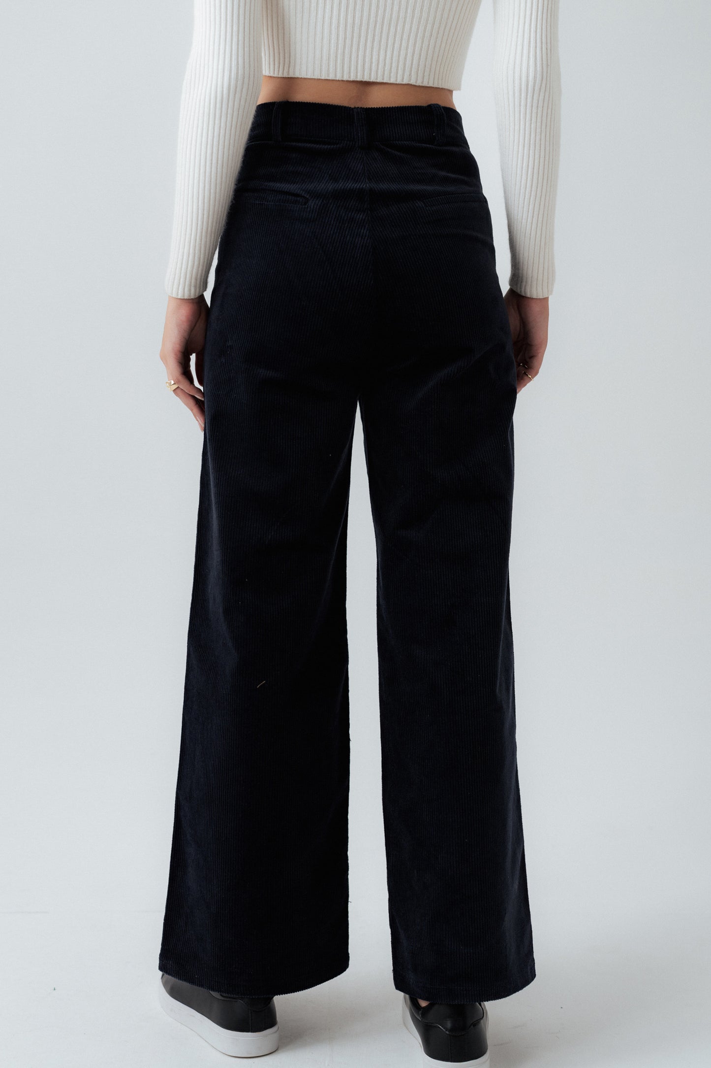 Dull Navy Corduroy Wide Leg Pants - Hustle N Holla