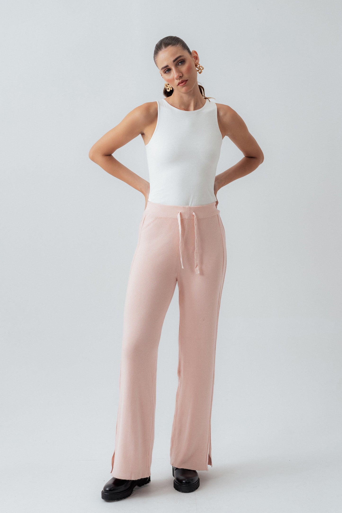 Pink Straight Fit Trousers - Hustle N Holla