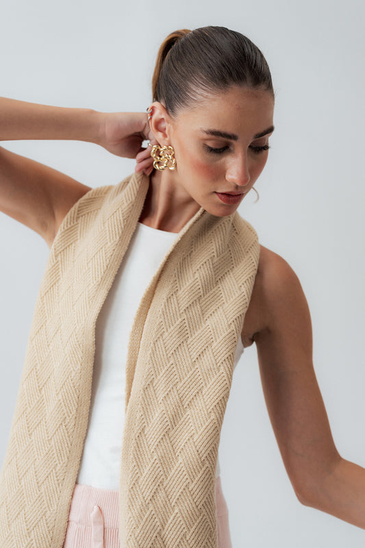 Beige Knitted Scarf - Hustle N Holla