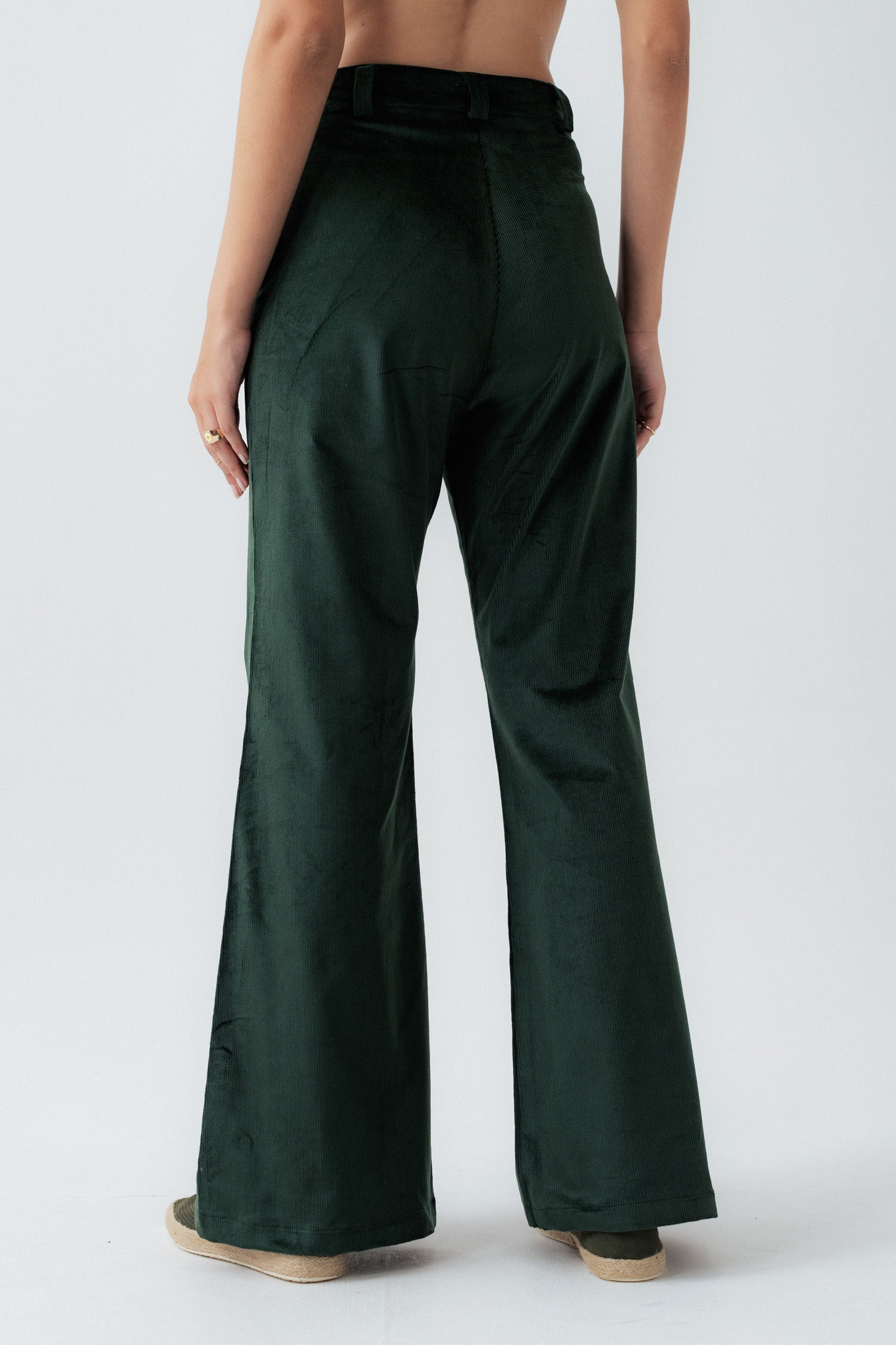 Green Wide Leg Corduroy Pants - Hustle N Holla