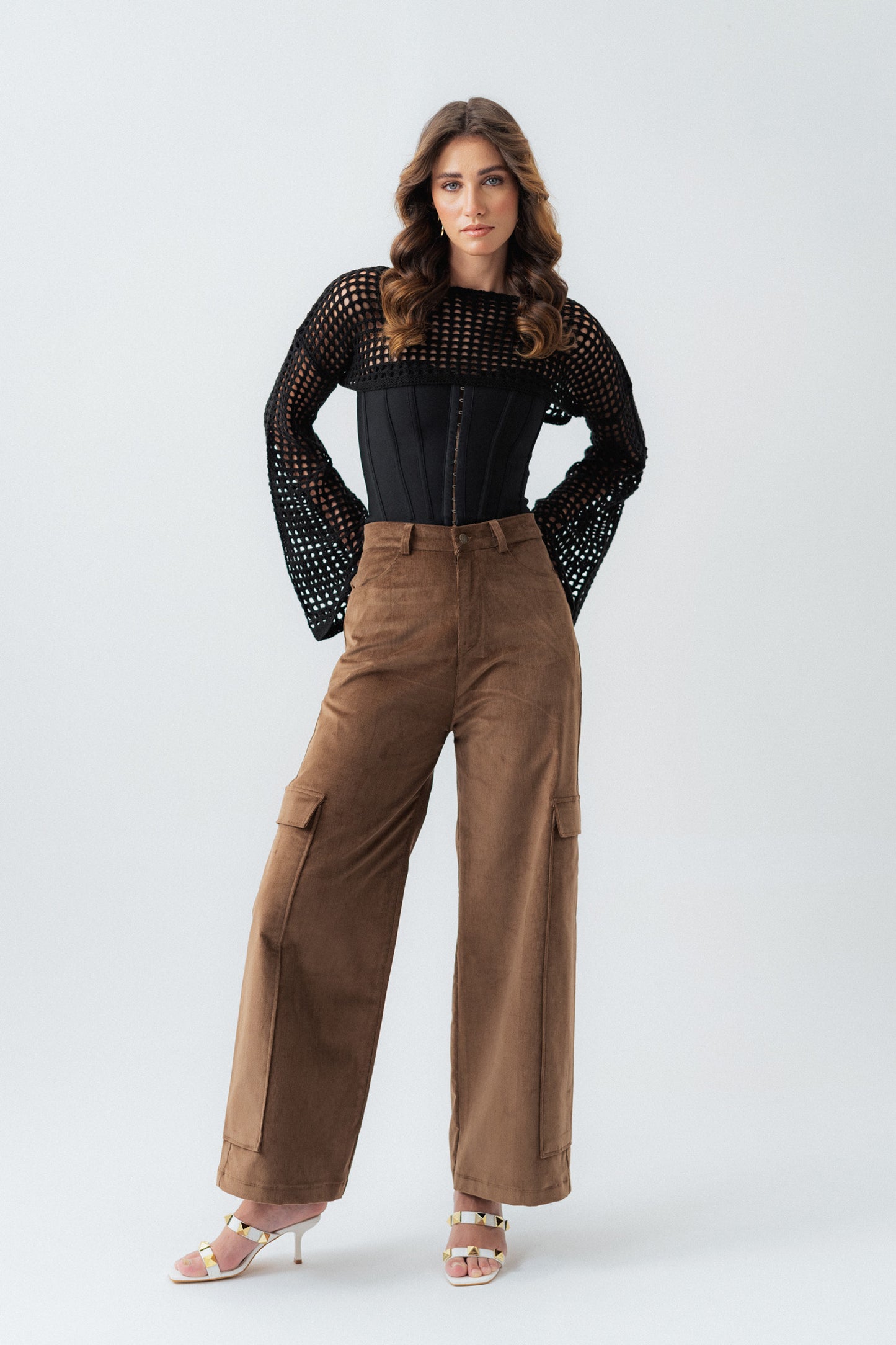 Brown Corduroy Wide Leg Pants - Hustle N Holla