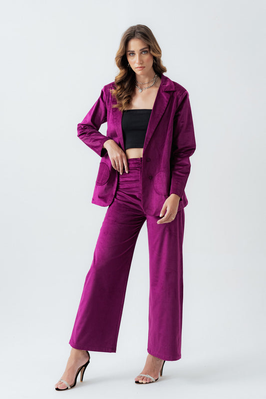 Magenta Straight Fit Corduroy Pants - Hustle N Holla