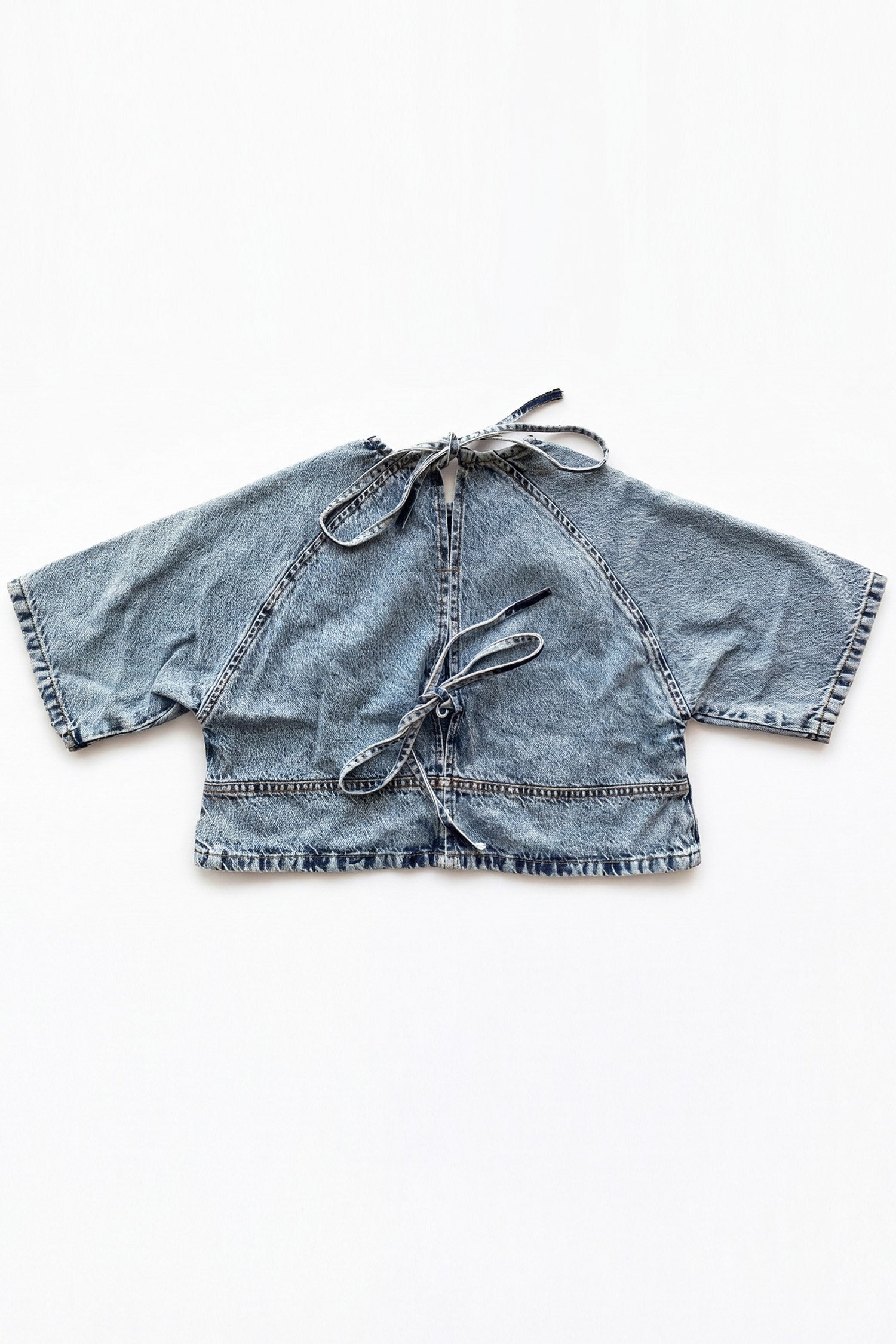 Light Blue Acid Washed Boxy Fit Denim Top - Hustle N Holla