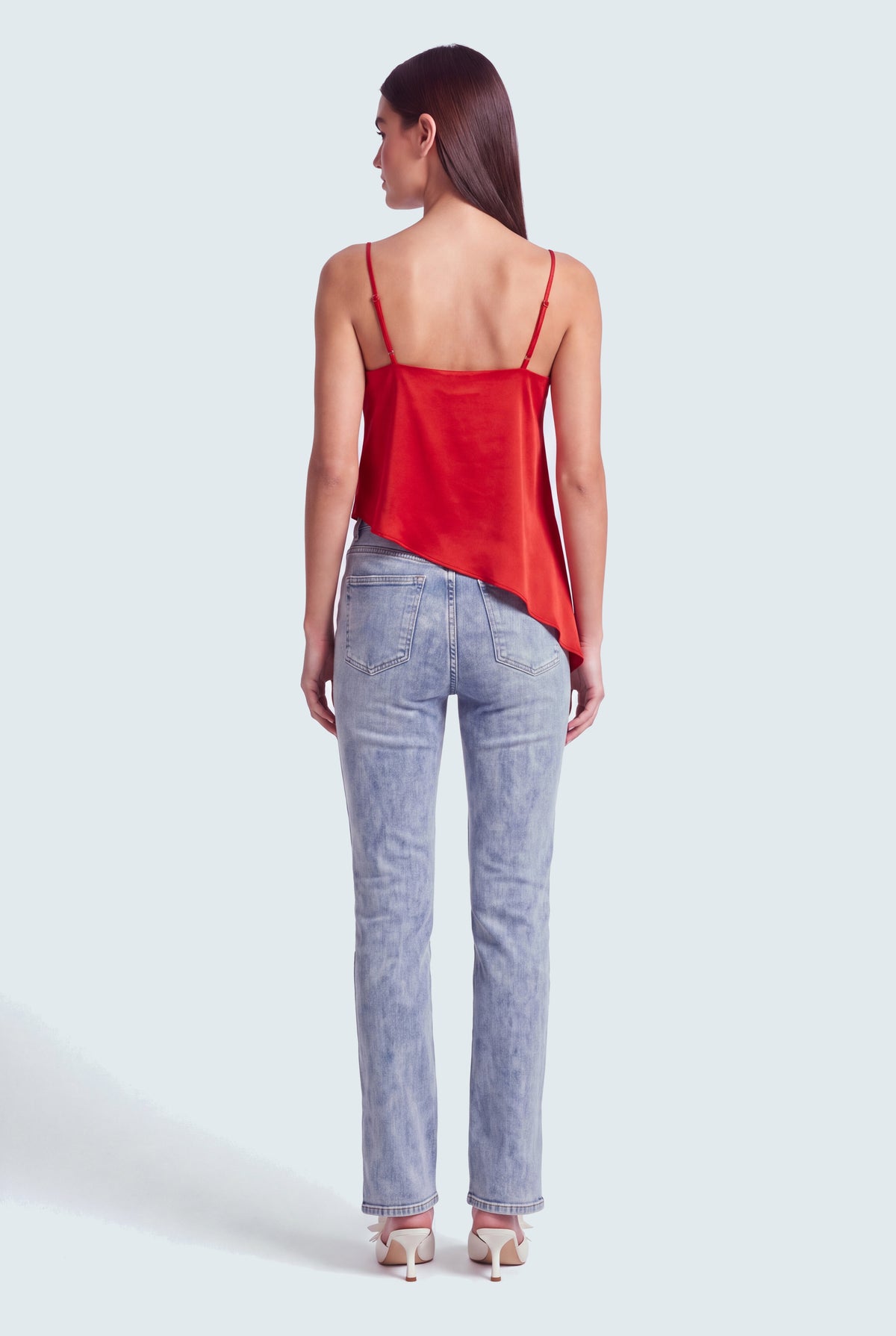 Acid Blue High Rise Split Hem Slim Flared Jeans - Hustle N Holla