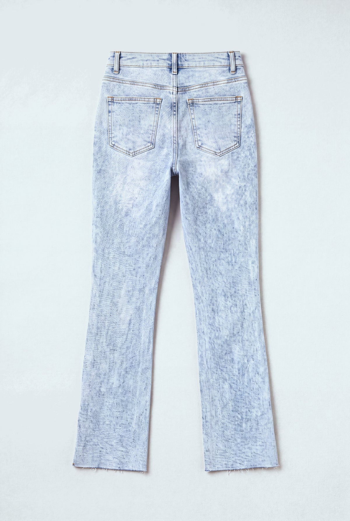 Acid Blue High Rise Split Hem Slim Flared Jeans - Hustle N Holla