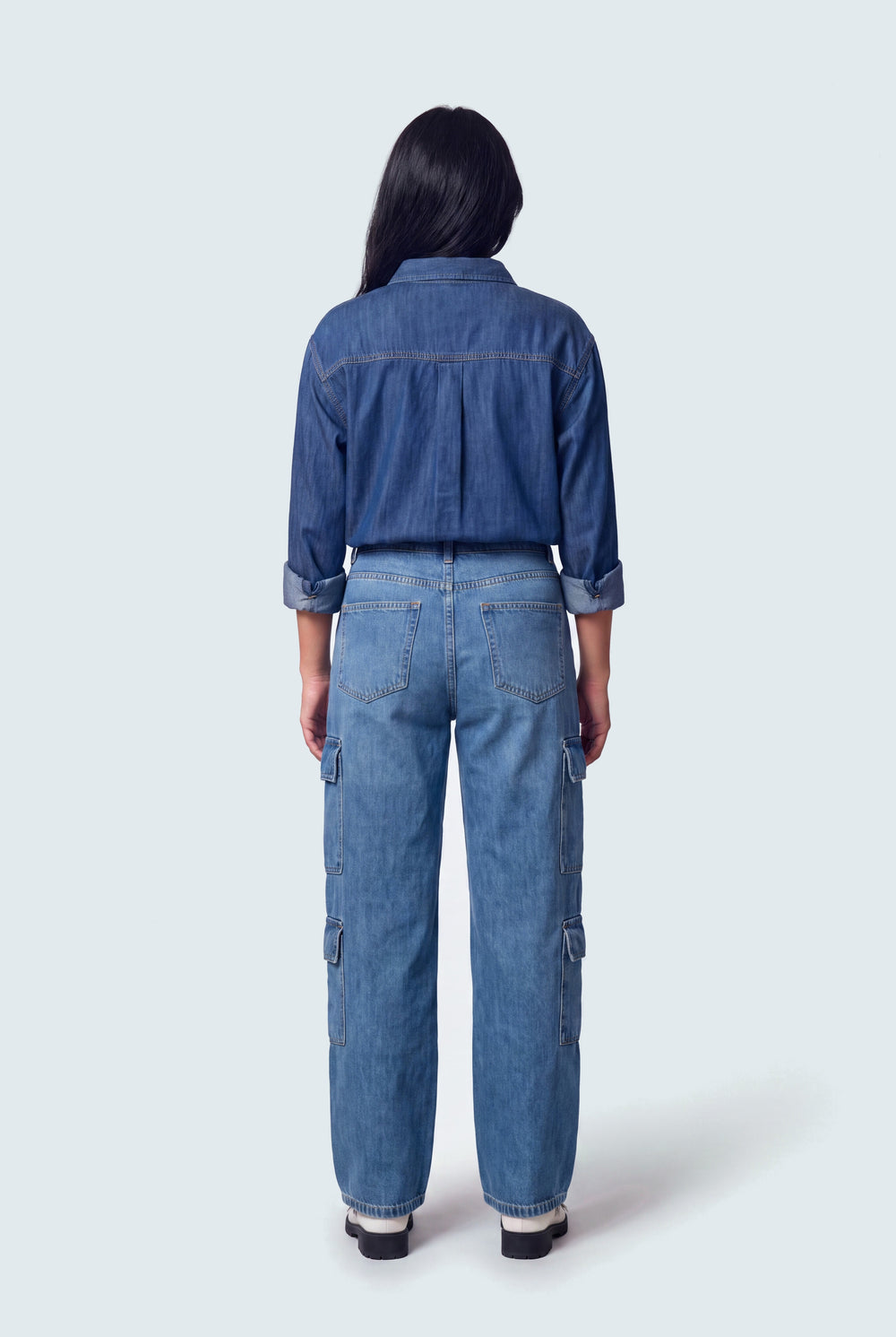 Basic Blue Cargo Jeans - Hustle N Holla