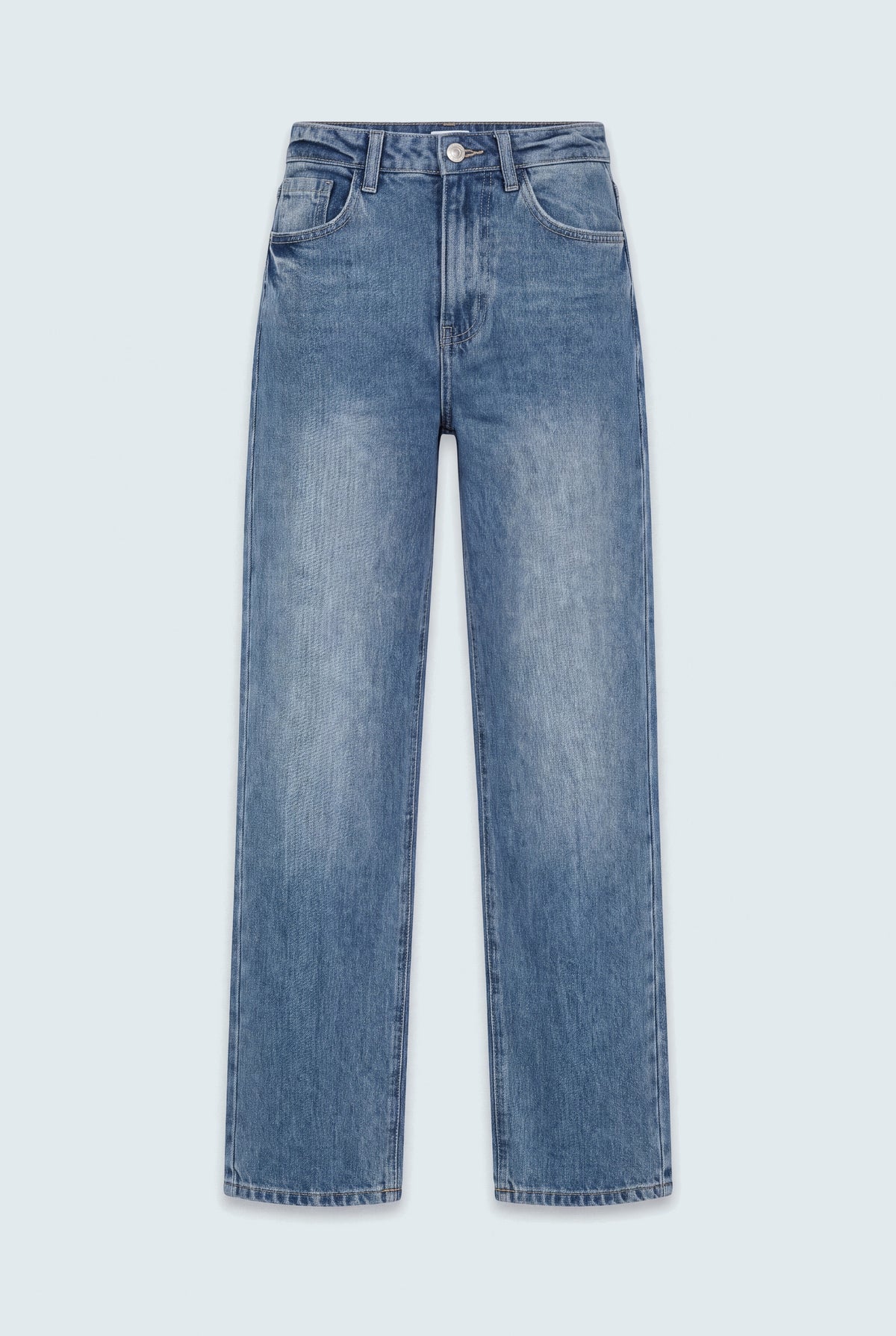 Basic Vintage Wash Straight Fit Jeans - Hustle N Holla