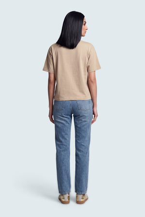 Beige Boxy Fit Basic T-Shirt - Hustle N Holla