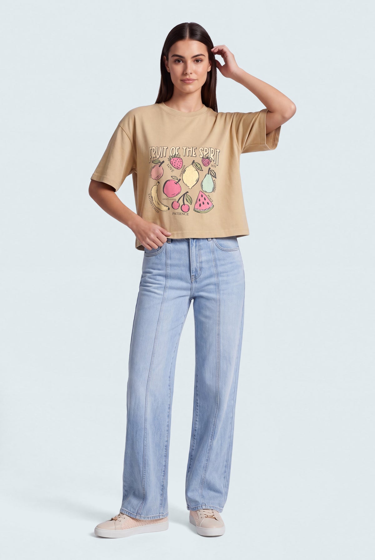 Beige Oversized Graphic T-Shirt - Hustle N Holla