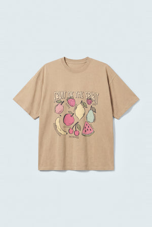 Beige Oversized Graphic T-Shirt - Hustle N Holla