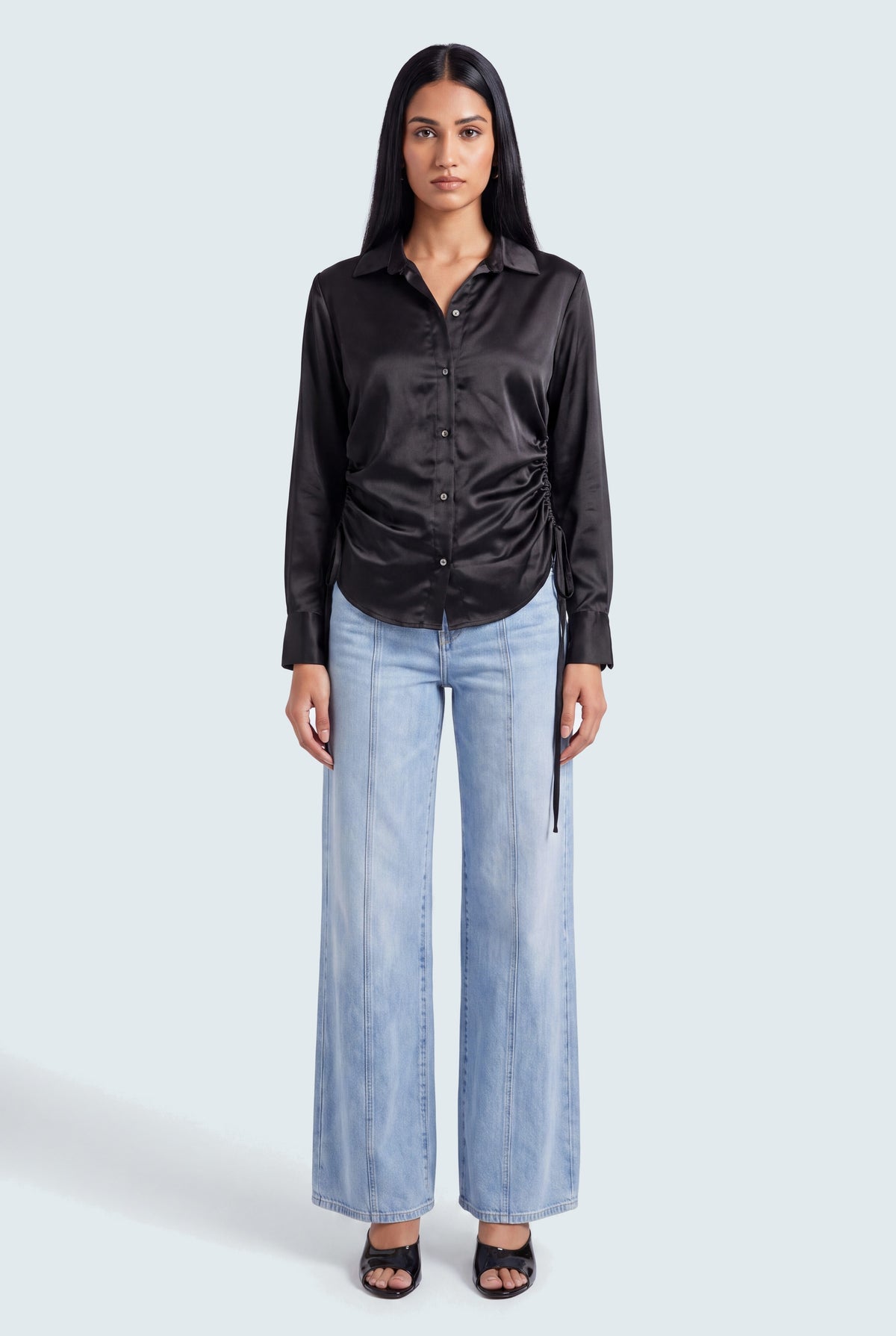 Black Button Down Regular Fit Shirt - Hustle N Holla