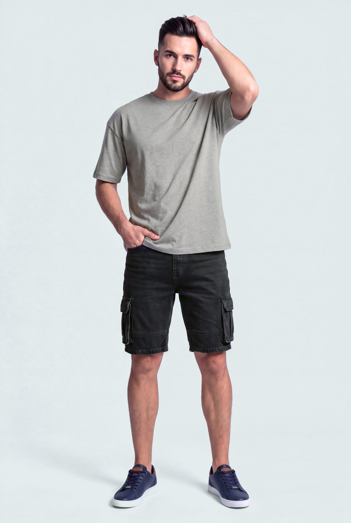 Black Cargo Denim Shorts - Hustle N Holla