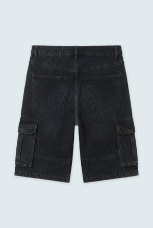 Black Cargo Denim Shorts - Hustle N Holla