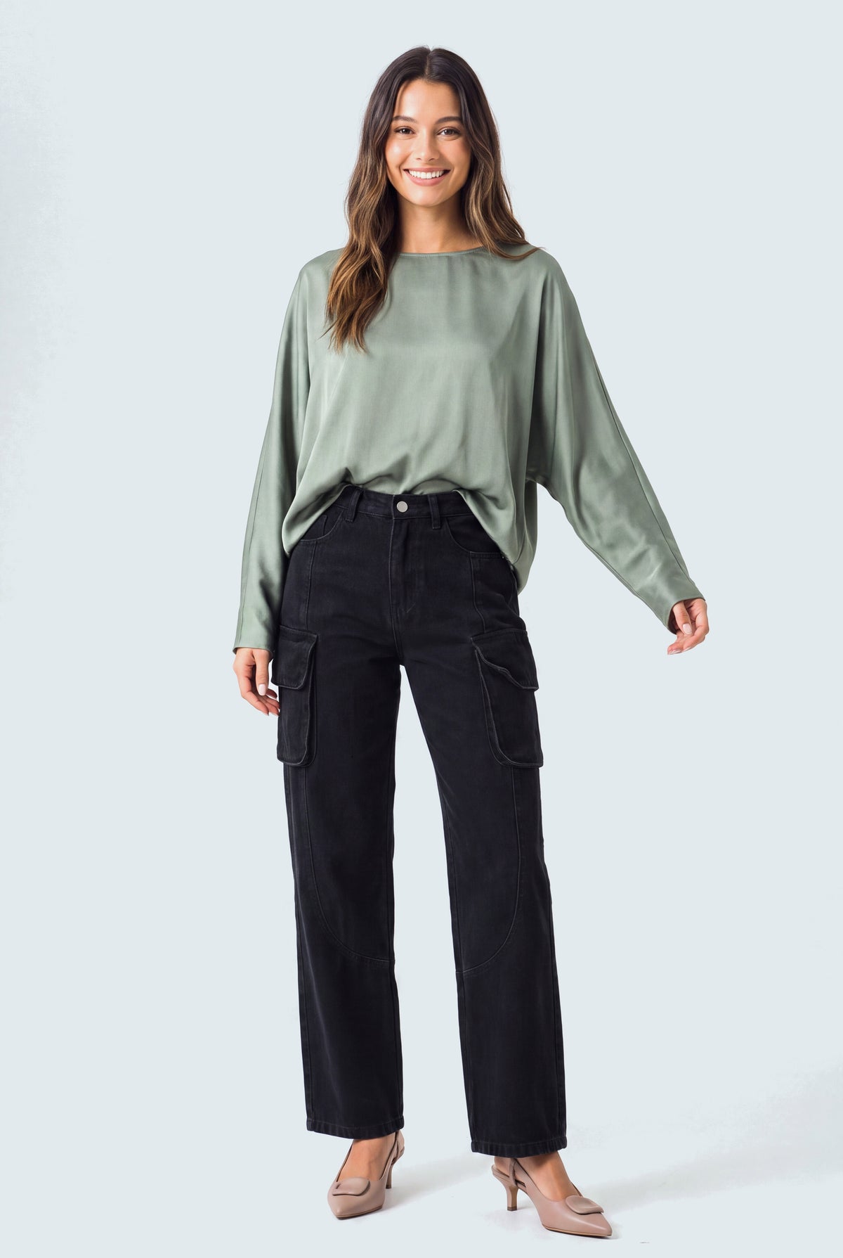 Black Cargo Pocket Jeans - Hustle N Holla