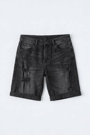Black Denim Shorts - Hustle N Holla
