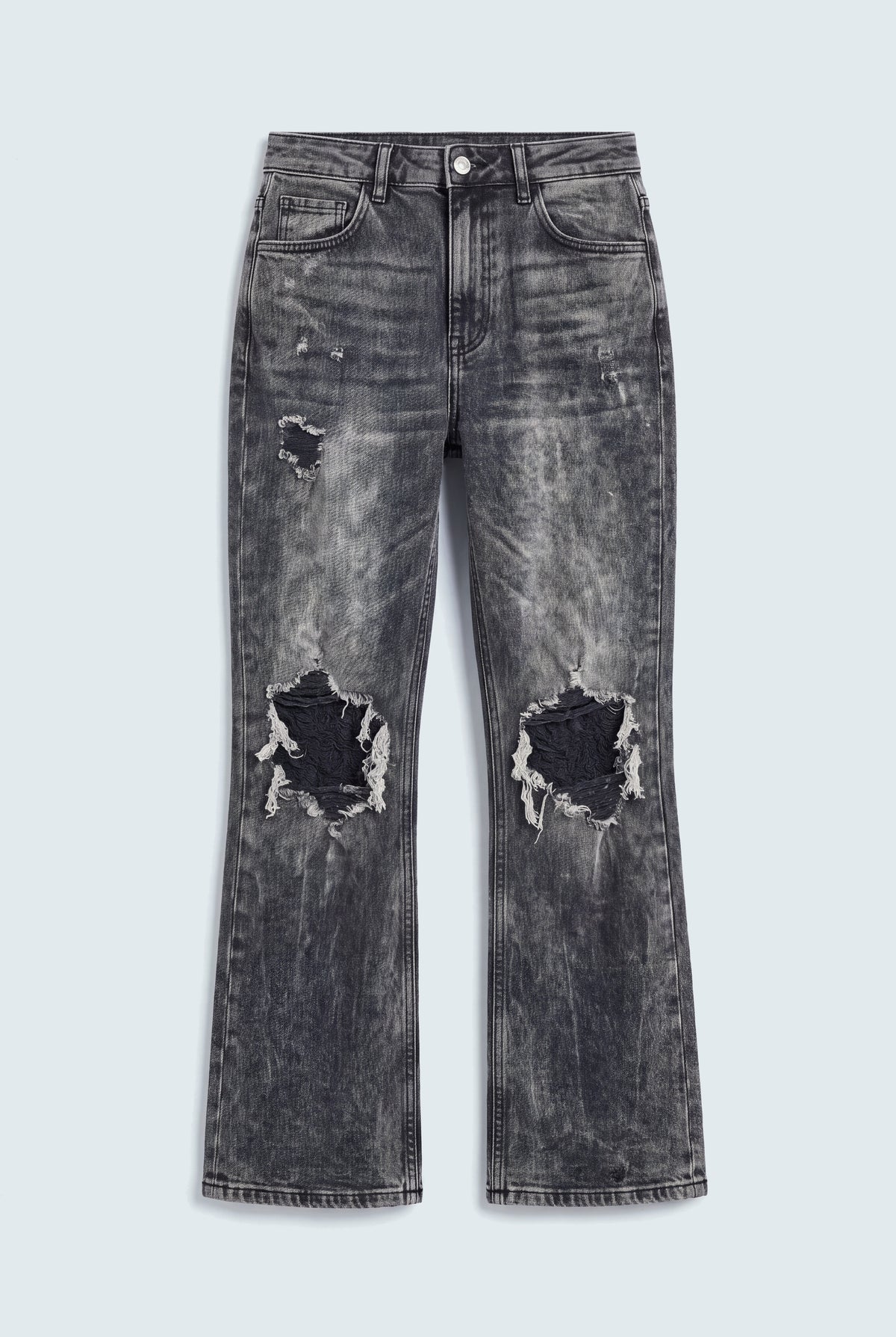 Black Distressed Denim Jeans - Hustle N Holla