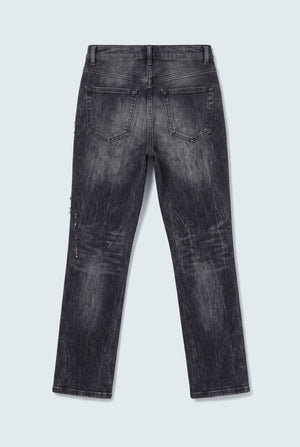 Black Distressed Denim Jeans - Hustle N Holla