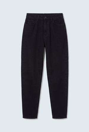 Black High Rise Mom Fit Jeans - Hustle N Holla