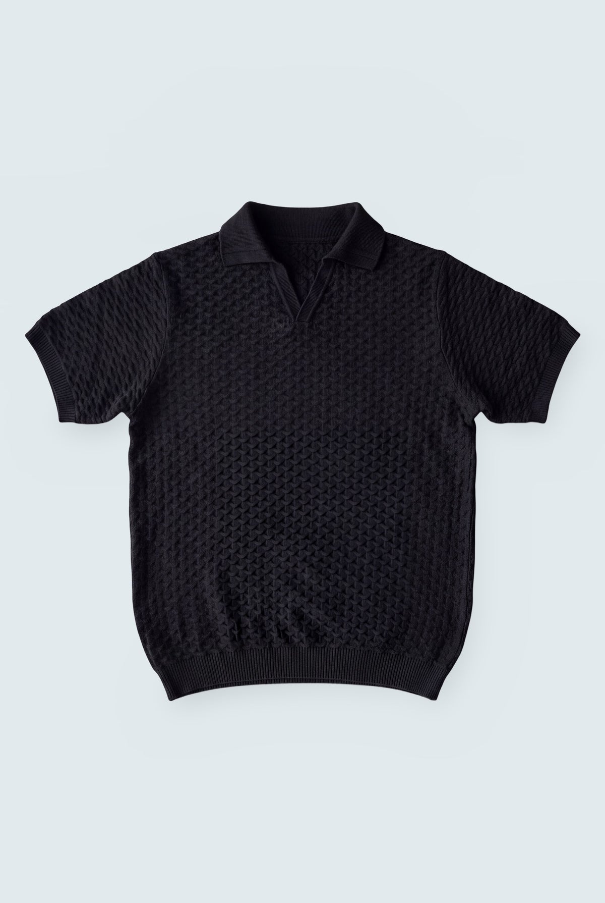 Black Regular Fit Knitted Polo - Hustle N Holla