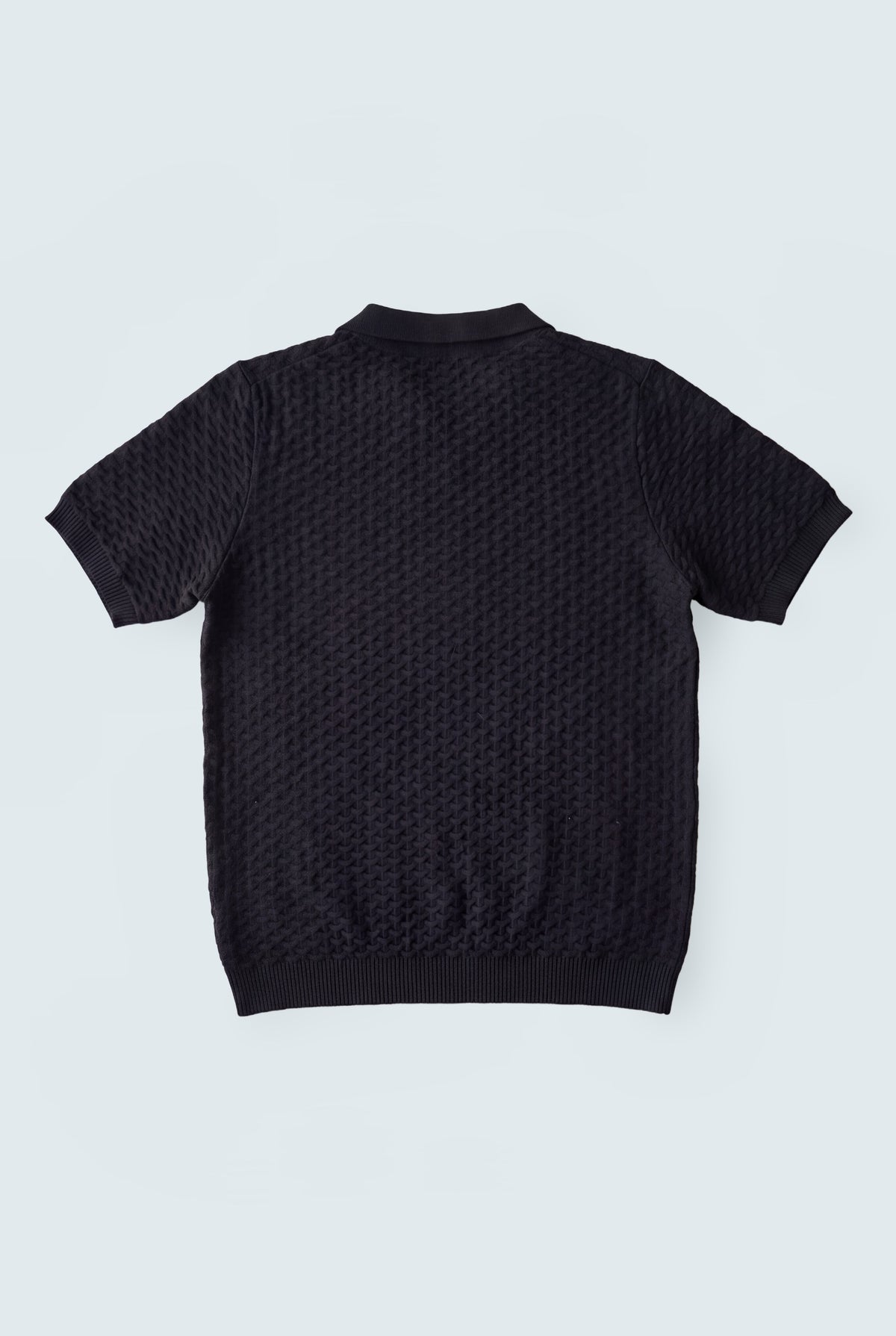 Black Regular Fit Knitted Polo - Hustle N Holla