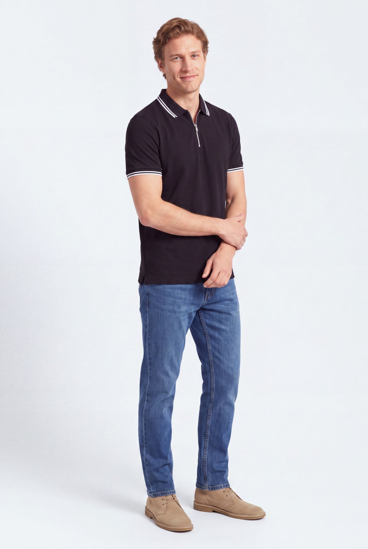 Black Regular Fit Pique Polo - Hustle N Holla